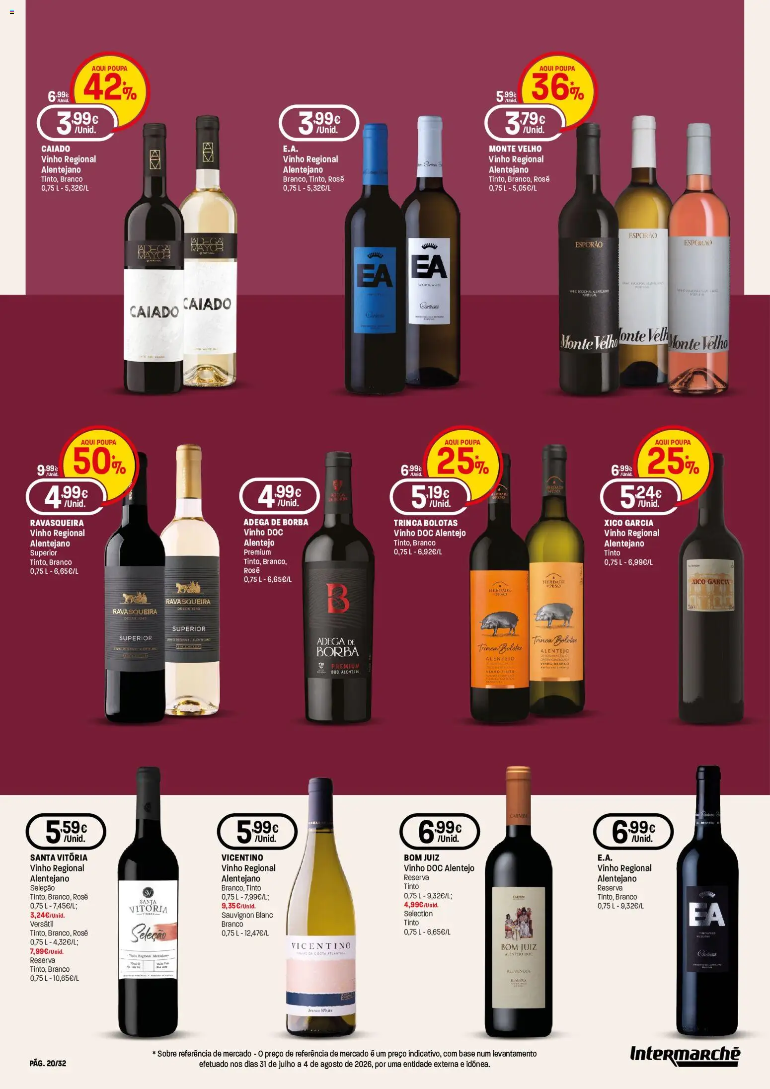 Intermarché folheto Especial Vinhos Super │ válido de 10/09/2026 | Página: 20 | Produtos: Vinho branco, Base, Vinho, Vinho tinto