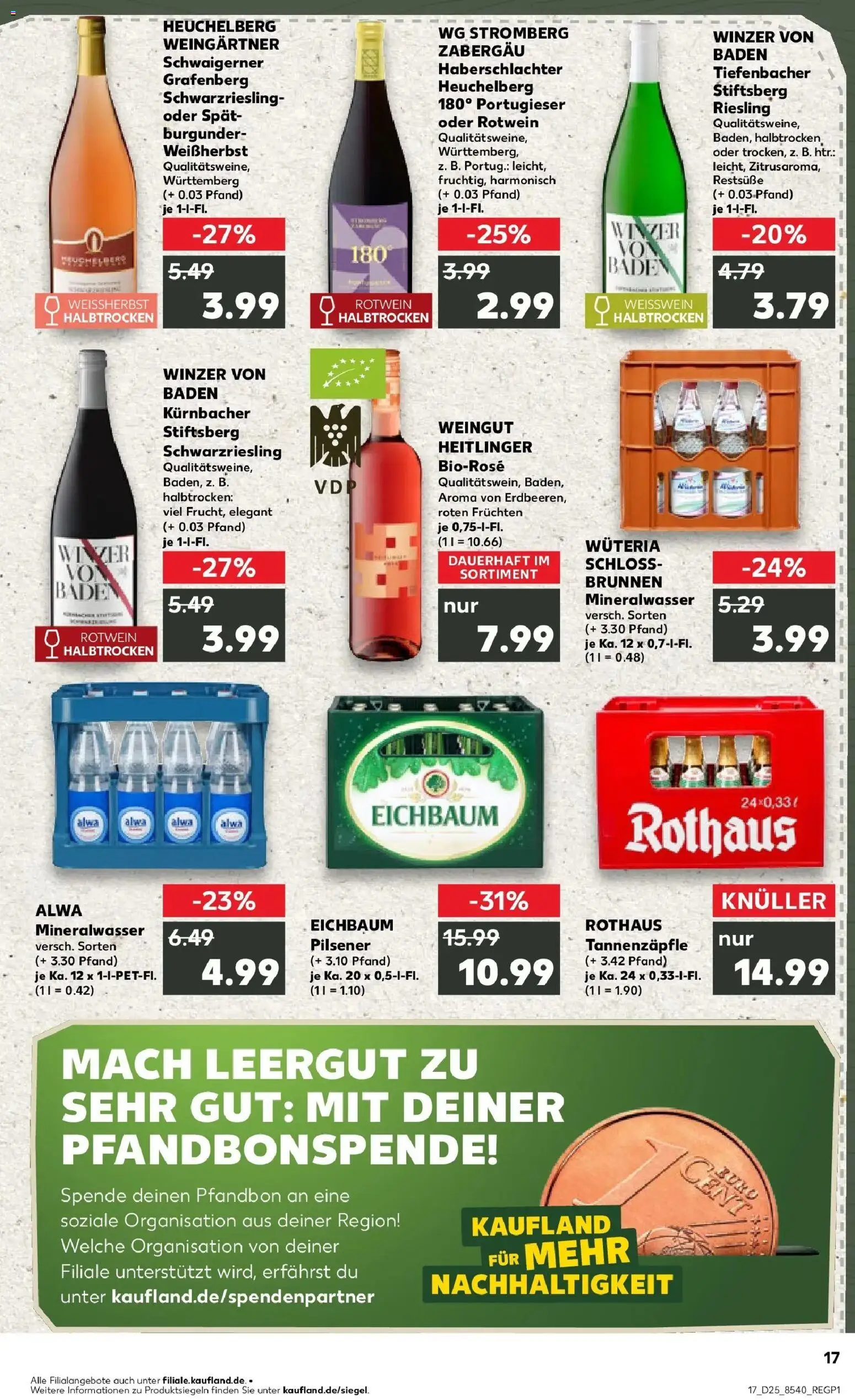 Kaufland Prospekt Östringen – gültig ab 14.06.2026 | Seite: 26 | Produkte: Weißwein, Rotwein, Mineralwasser
