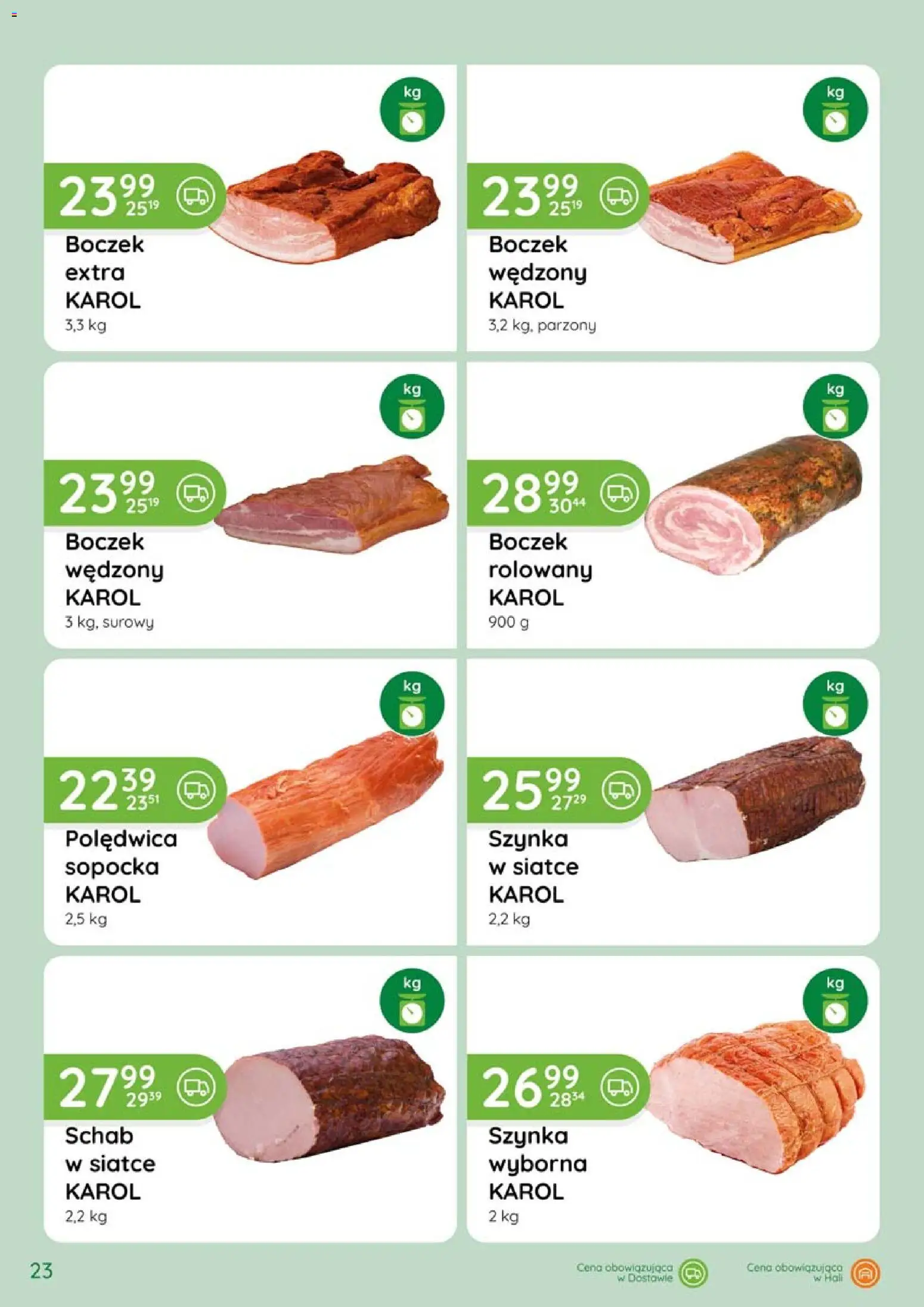 Eurocash gazetka - Katalog Wędlin od 07.05.2026 | Strona: 23 | Produkty: Schab, Szynka, Boczek wędzony, Boczek