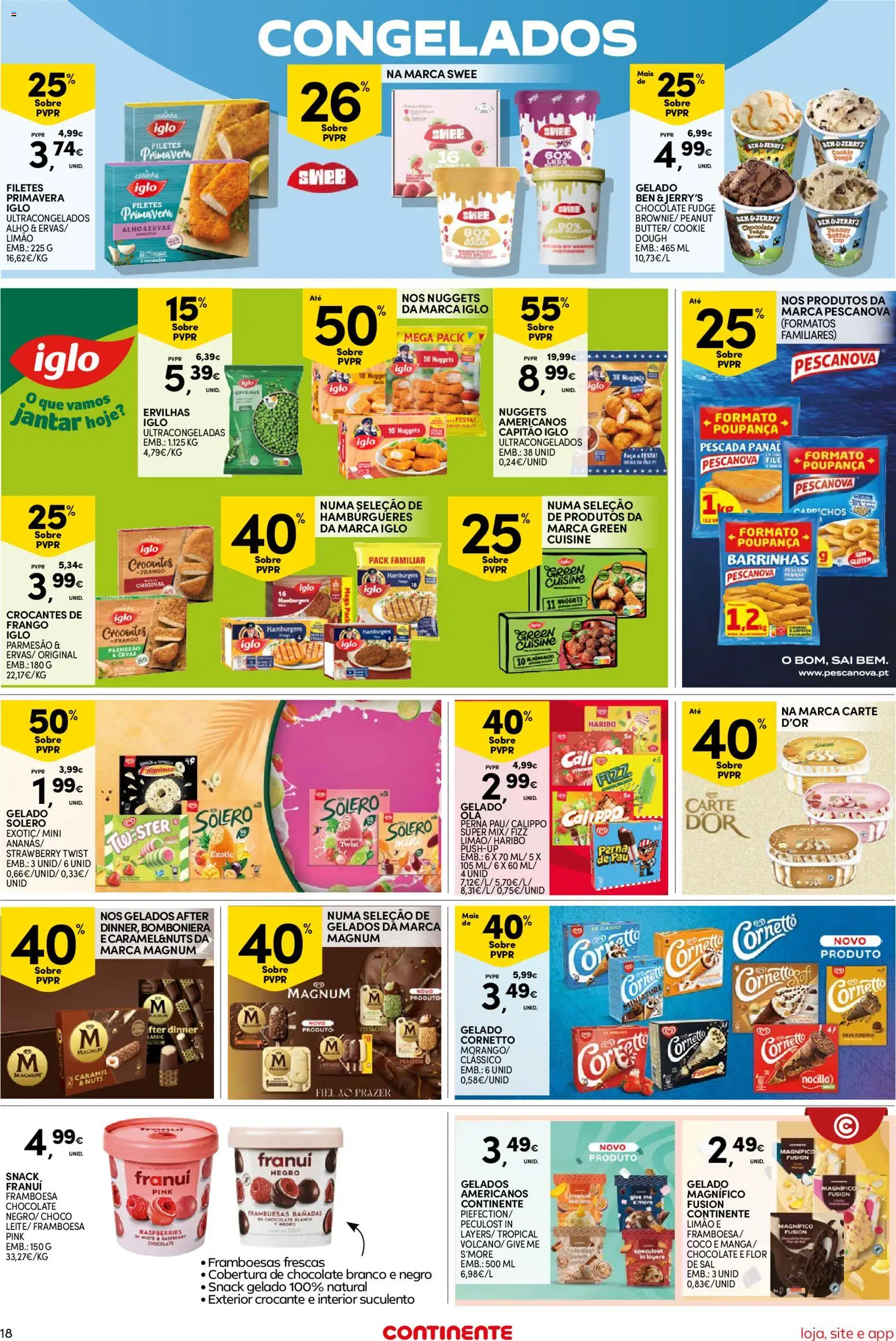 Continente Semanal Continente Bom Dia │ válido de 30/06/2026 | Página: 18 | Produtos: Faca, Sal, Chocolate, Nuggets