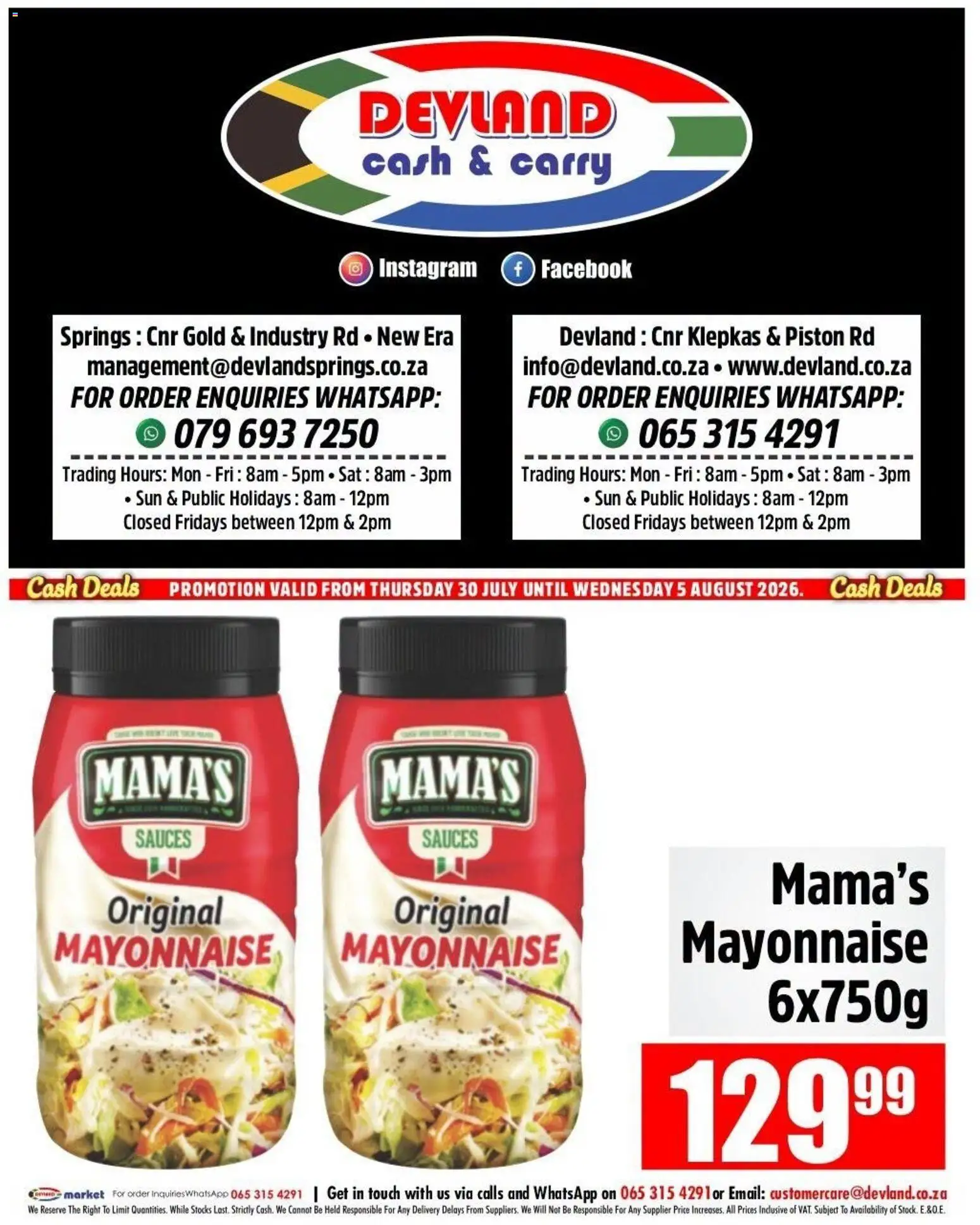 New Devland catalogue – valid from 30/07/2026 | Page: 3 | Products: Sauces, Mayonnaise