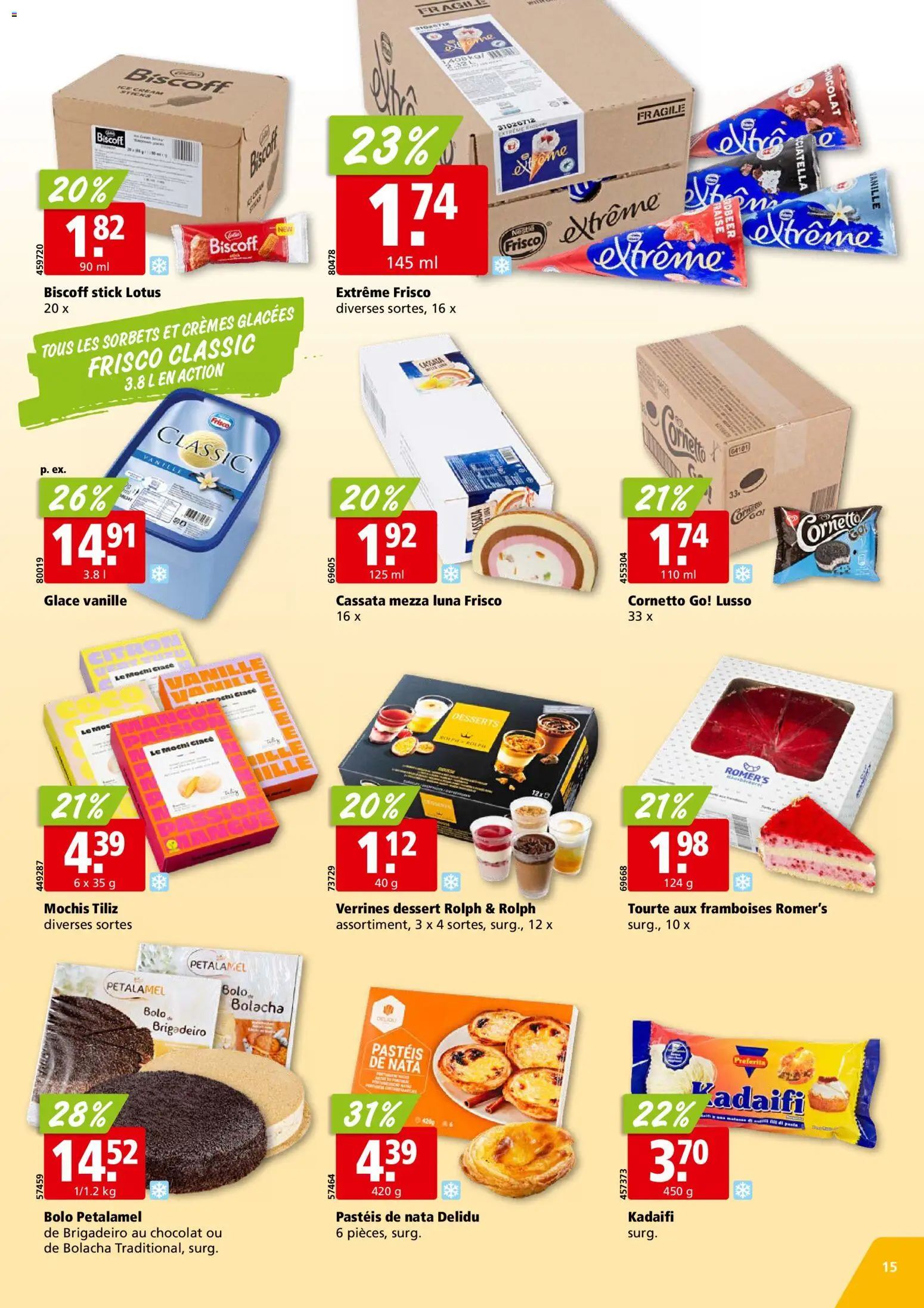 Aligro aktionen Chavannes, Matran, Genève, Sion – gültig ab 17.08.2026 | Seite: 15 | Produkte: Vanille, Glace, Desserts