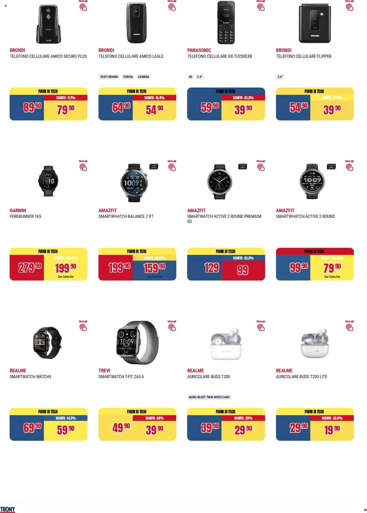 Volantino Trony del 28.04.2026 | Pagina: 9 | Prodotti: Cellulare, Torcia, Fan, Smartwatch