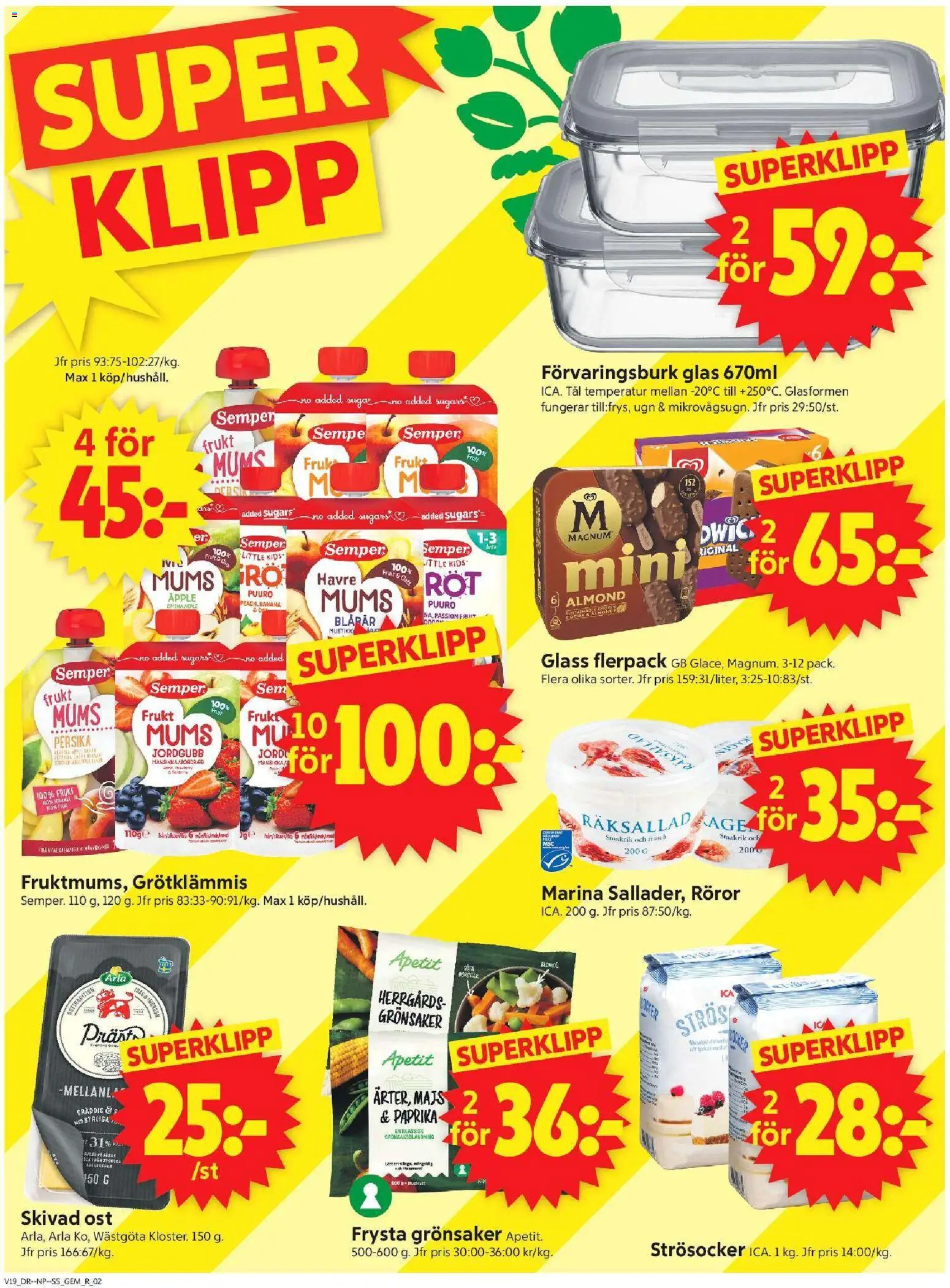 ICA Supermarket reklamblad aktuell från 04.05.2026 | Sida: 2 | Produkter: Gem, Äpple, Persika, Glass