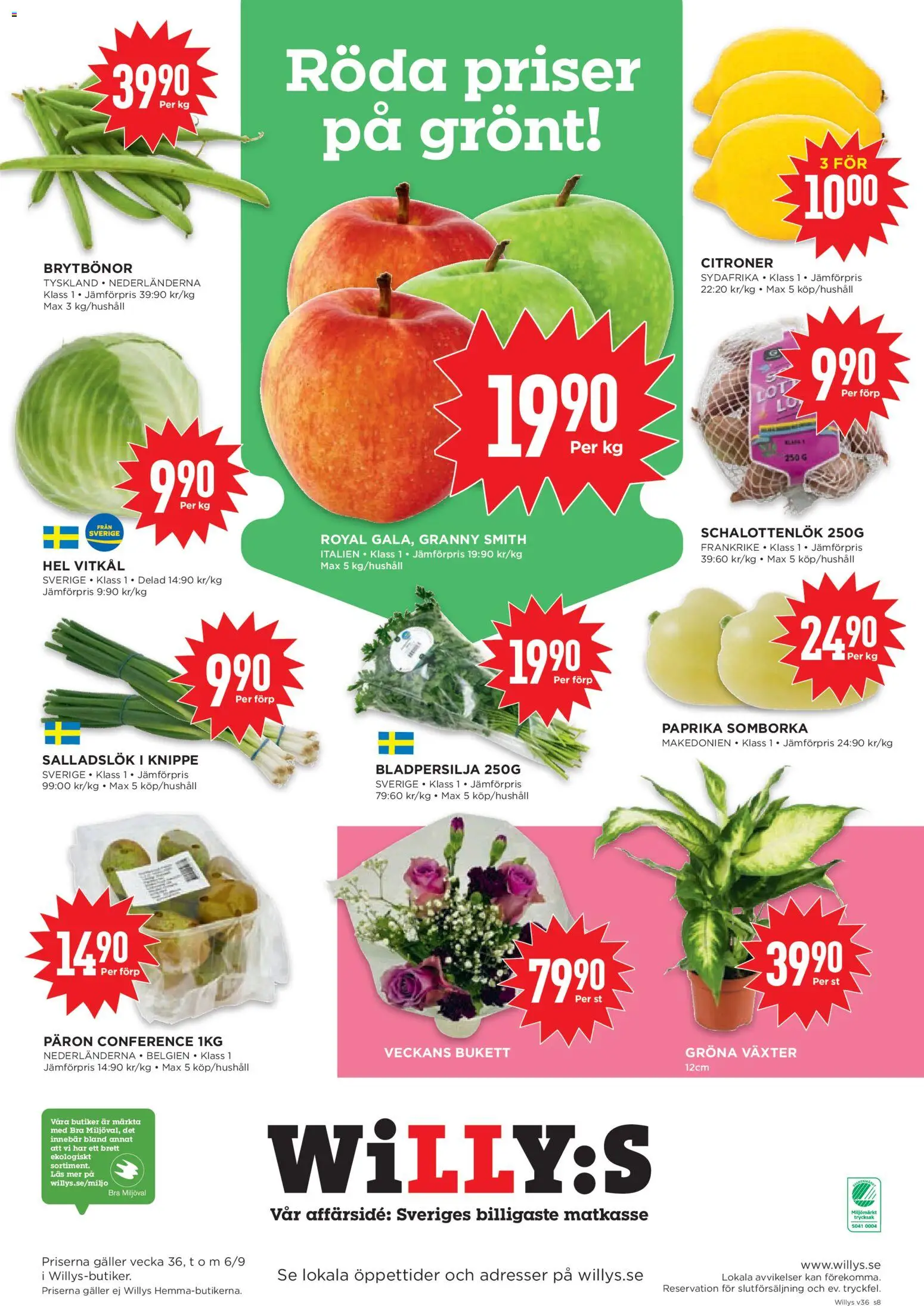 Willys reklamblad aktuell från 31/08/2026 | Sida: 8 | Produkter: Paprika, Galler, Vitkål, Schalottenlök