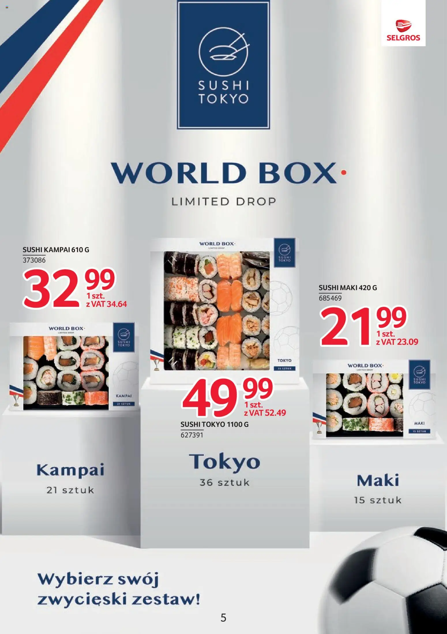 Selgros cash&carry gazetka - Markowe produkty od 18.06.2026 | Strona: 5 | Produkty: Sushi
