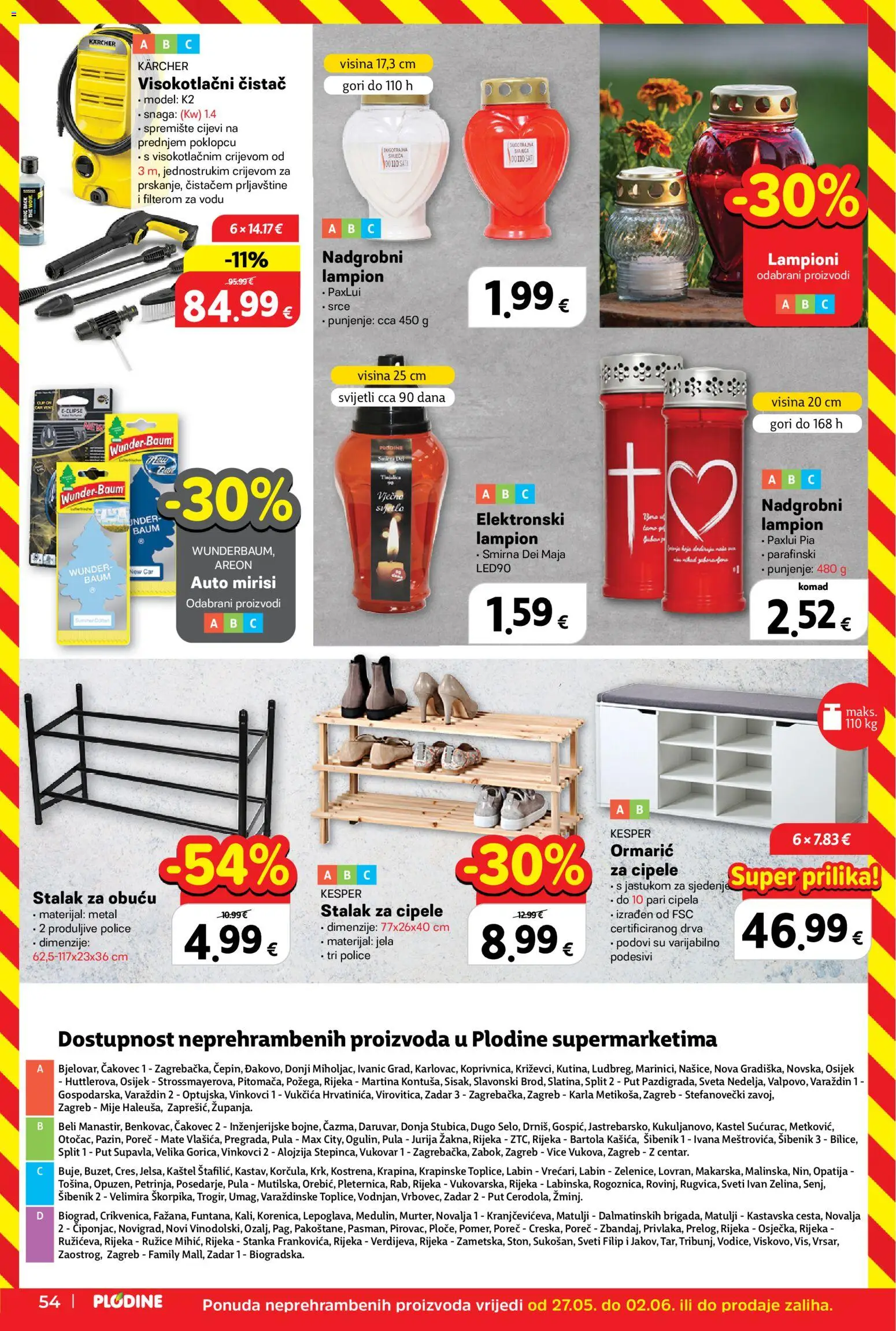 Plodine katalog | vrijedi od 27.05.2026 | Stranica: 54 | Proizvodi: Lampion, Cijevi, Sat, Kärcher