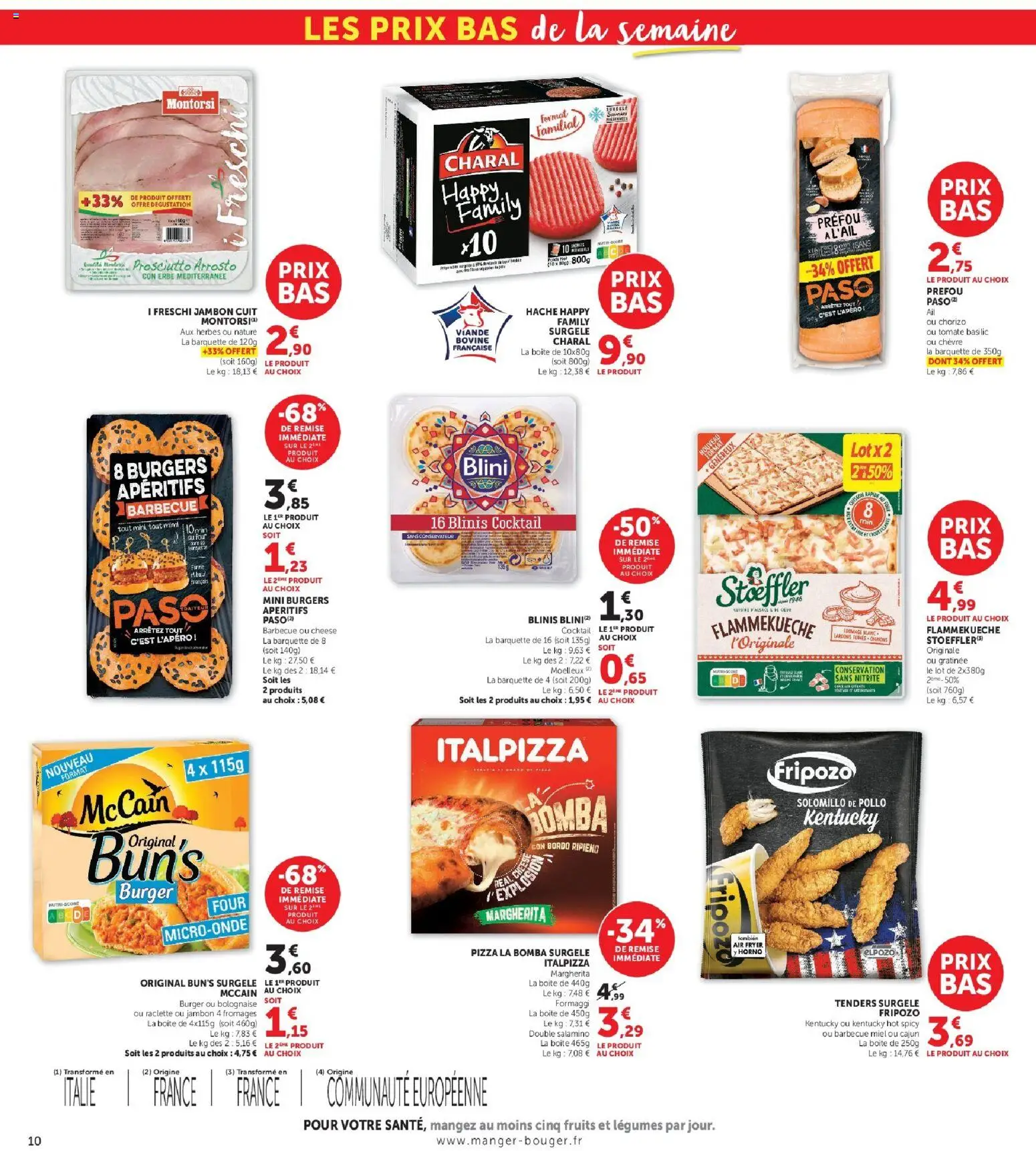 {H1} | Page: 10 | Produits: Four, Tomate, Fromage, Mini burgers