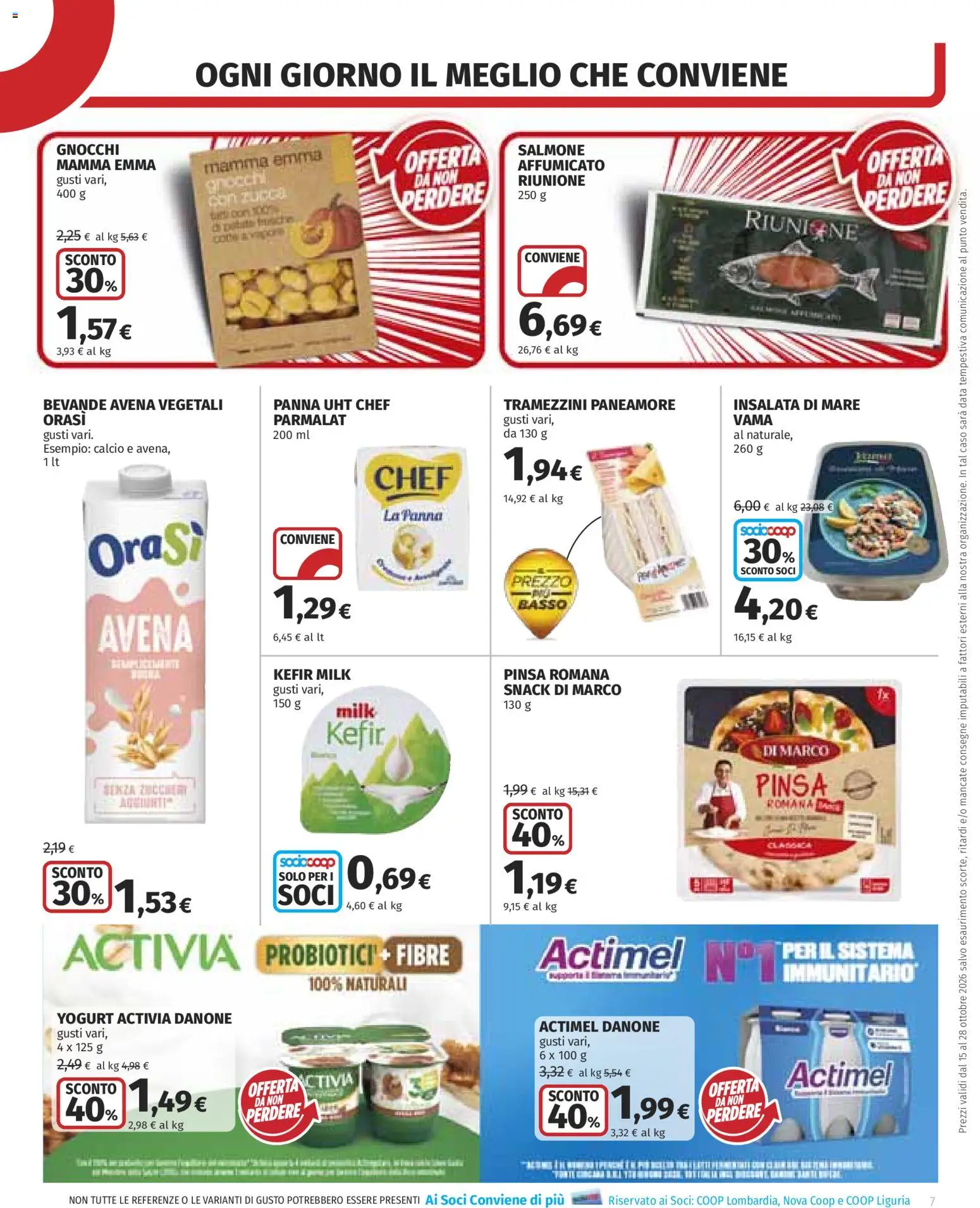 Volantino COOP del 15/10/2026 | Pagina: 7 | Prodotti: Panna, Bevande, Probiotici, Gnocchi