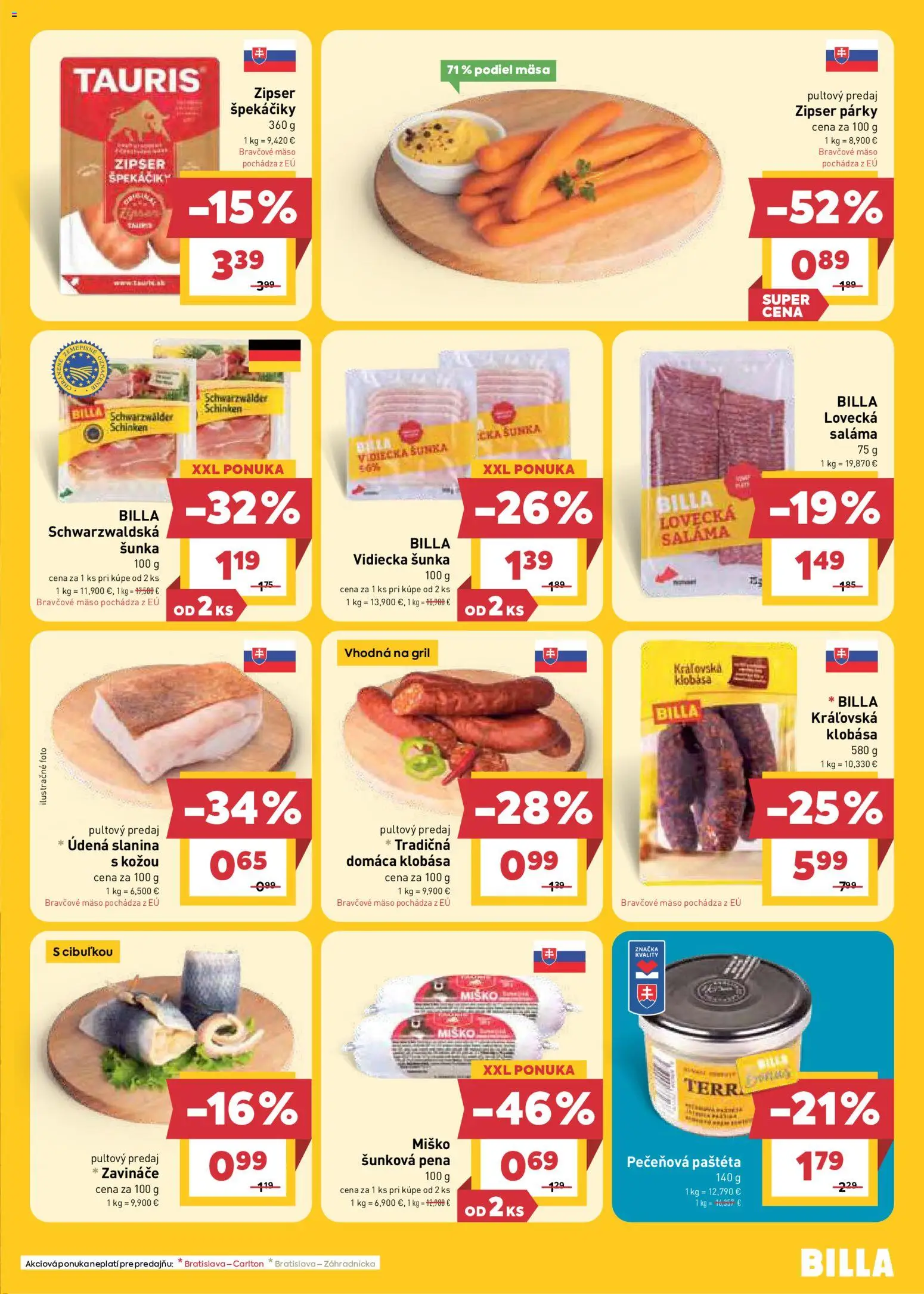 Nové Billa akcie – leták je platný od 12.08.2026 | Strana: 7 | Produkty: Gril, Mäso, Párky