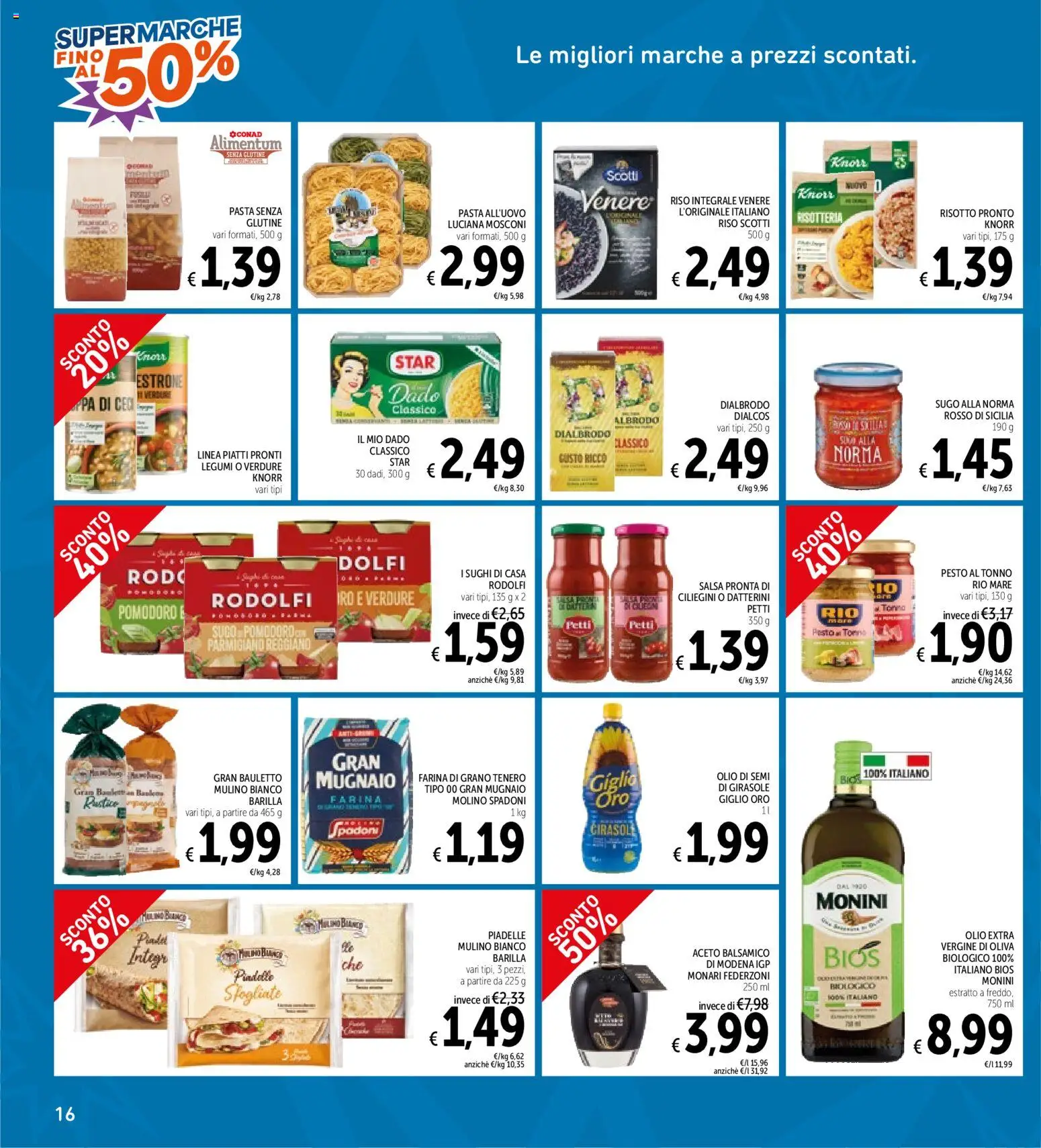 Volantino Spazio Conad del 06/10/2026 | Pagina: 16 | Prodotti: Senza glutine, Legumi, Piatti pronti, Barilla