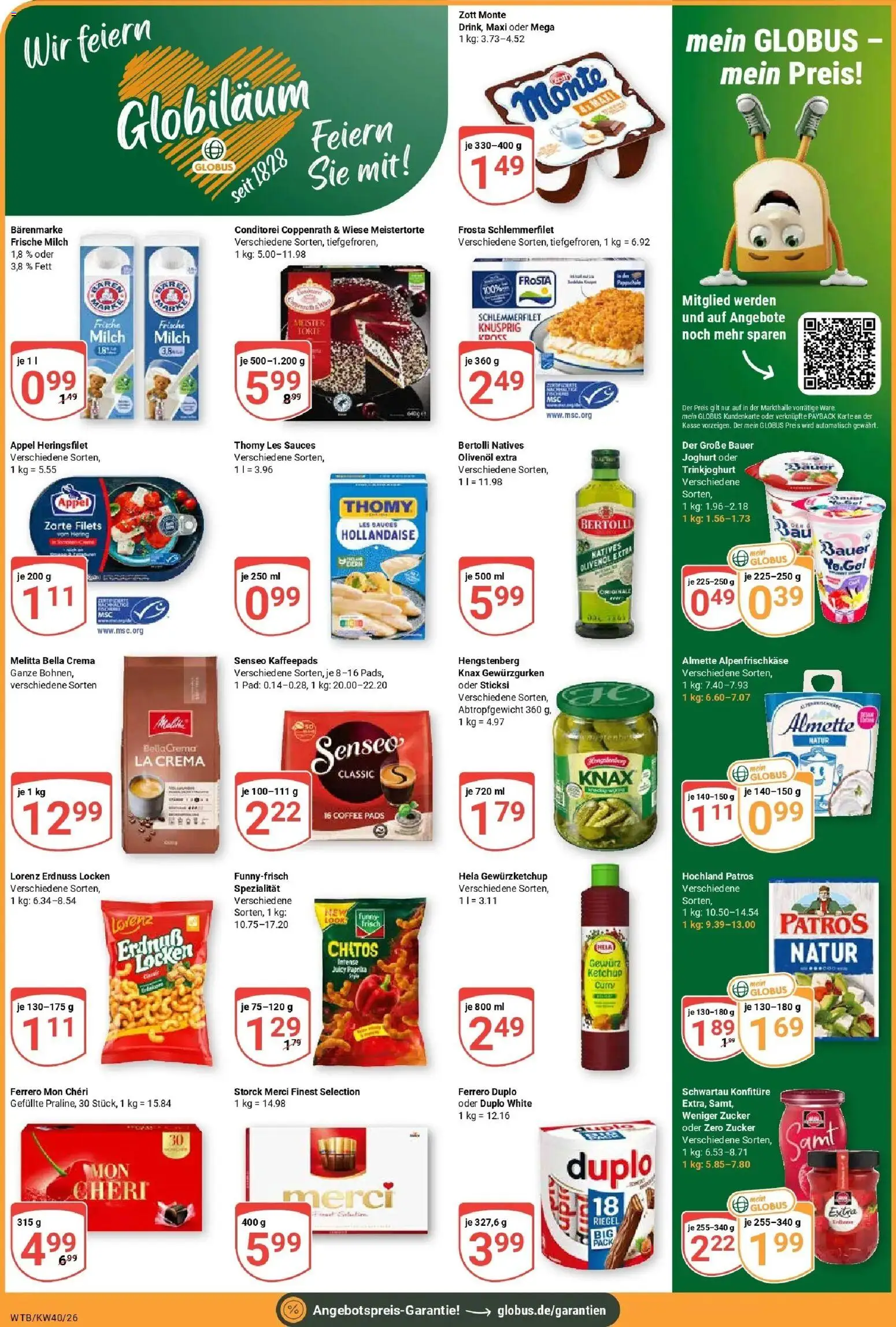 Globus Prospekt Wächtersbach (ab 28.09.2026) » Angebote online | Seite: 2 | Produkte: Senseo, Joghurt, Ferrero duplo, Frosta