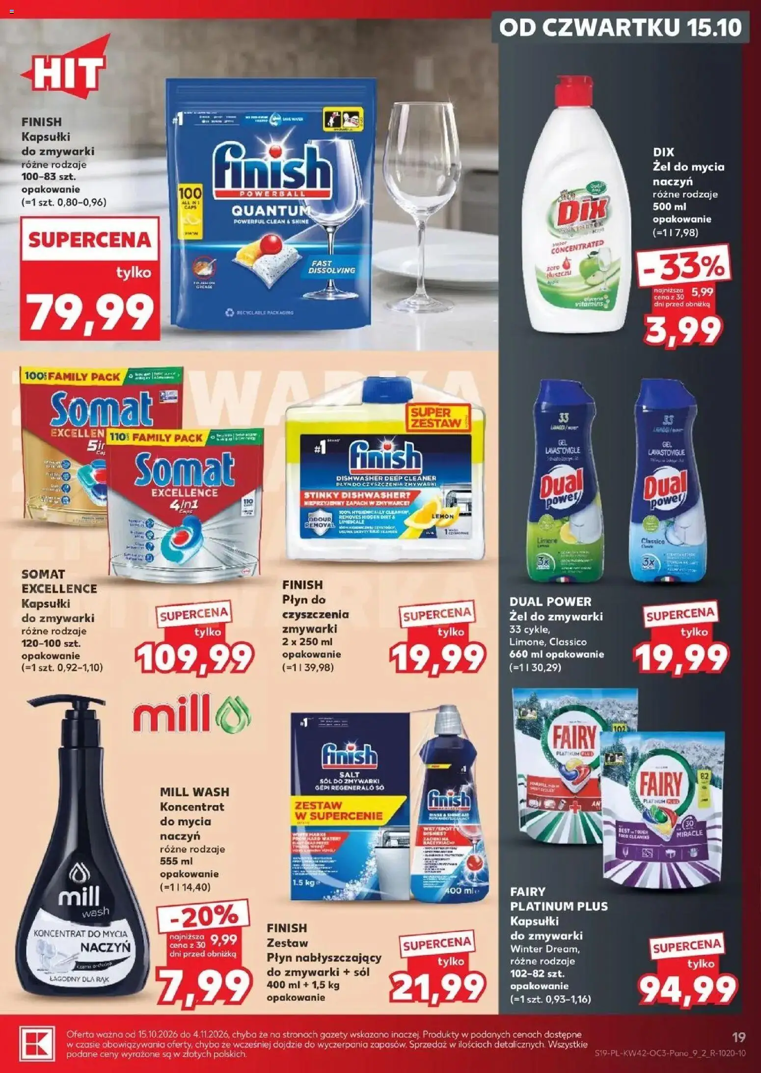 Kaufland gazetka - Chemia i kosmetyki od 15.10.2026 - od jutra PDF | Strona: 19 | Produkty: Fairy kapsułki do zmywarki, Cleaner, Zapach, Kapsułki do zmywarki