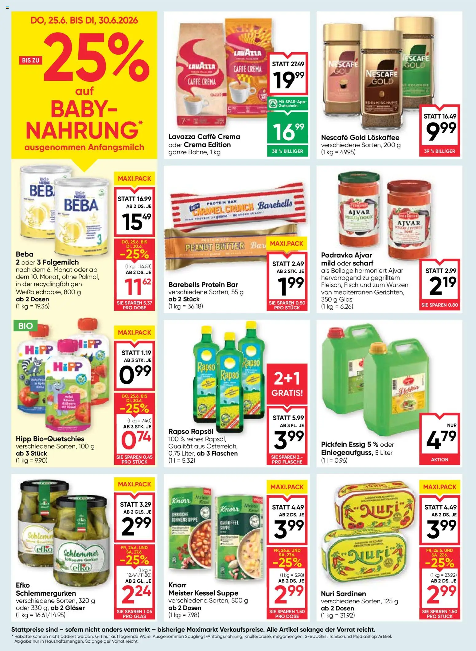 Maximarkt Flugblatt gültig ab 25.06.2026 | Seite: 10 | Produkte: Butter, Fisch
