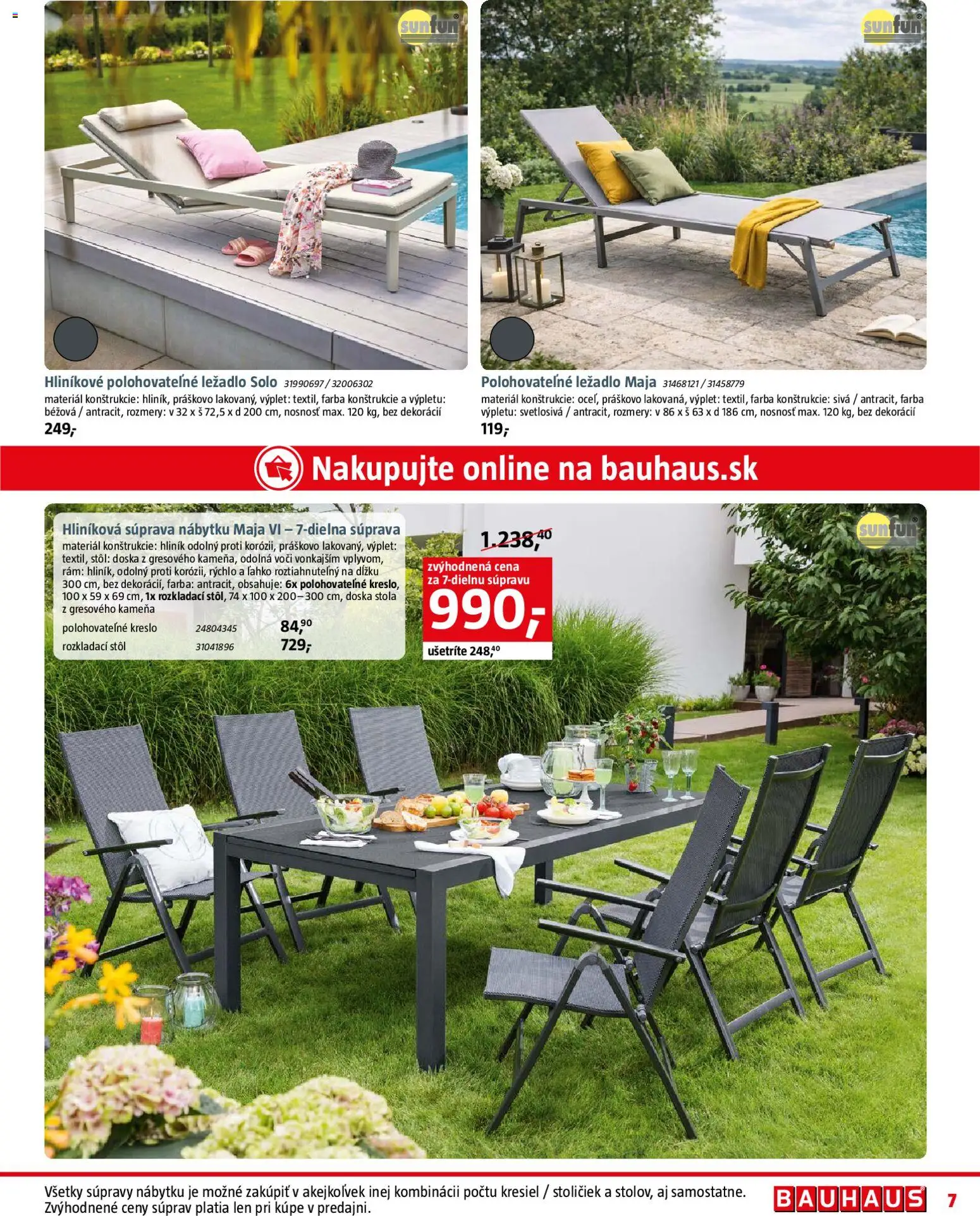 Nové Bauhaus akcie – leták je platný od 04.05.2026 | Strana: 7 | Produkty: Rozkladací stôl, Stôl, Rám