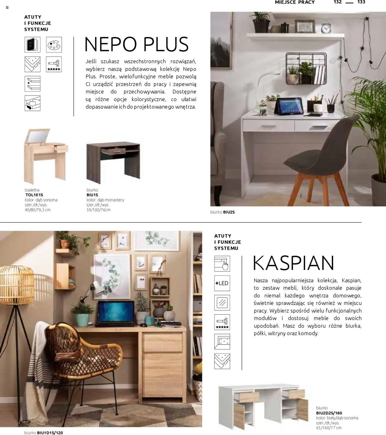 Black Red White Gazetka - Katalog rodzinnych wnętrz od 24.05.2024 | Strona: 133 | Produkty: Biurko, Toaletka