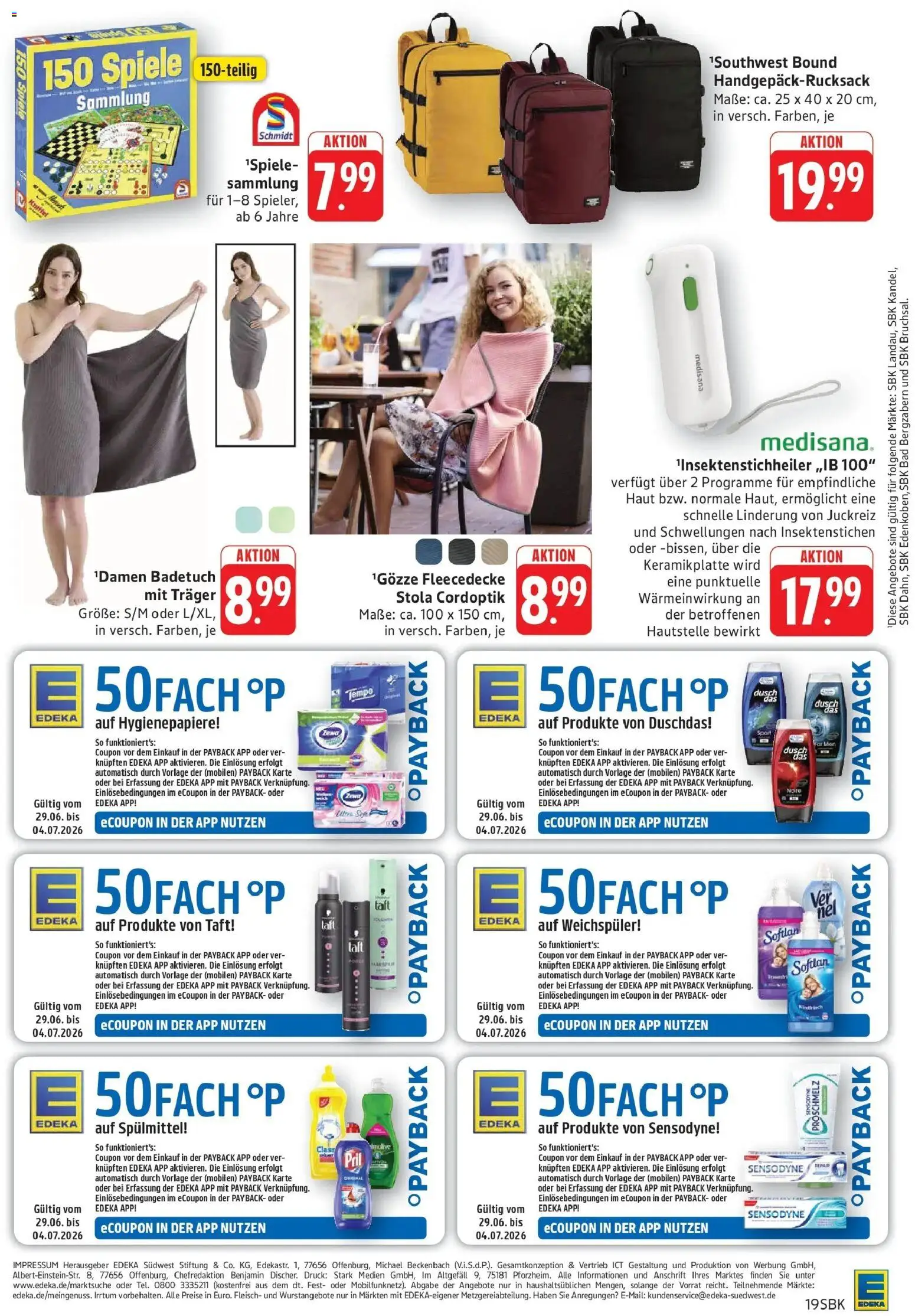 Edeka prospekt Pirmasens – gültig ab 29.06.2026 | Seite: 21 | Produkte: Weichspüler, Duschdas, Tempo, Fleisch