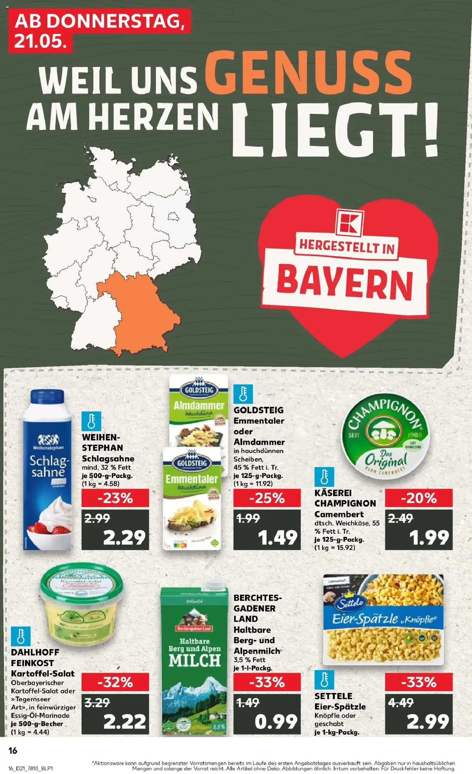Kaufland Prospekt Dillingen An Der Donau – gültig ab 18.05.2026 | Seite: 21 | Produkte: Schlagsahne, Milch, Sahne