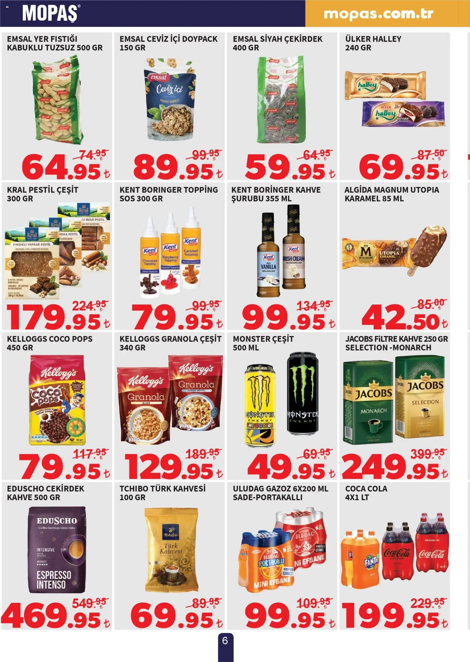 Mopaş Katalog - 17.04.2026 tarihinden itibaren geçerlidir | Sayfa: 6 | Ürünler: Kahve, Sos, Ceviz, Fanta