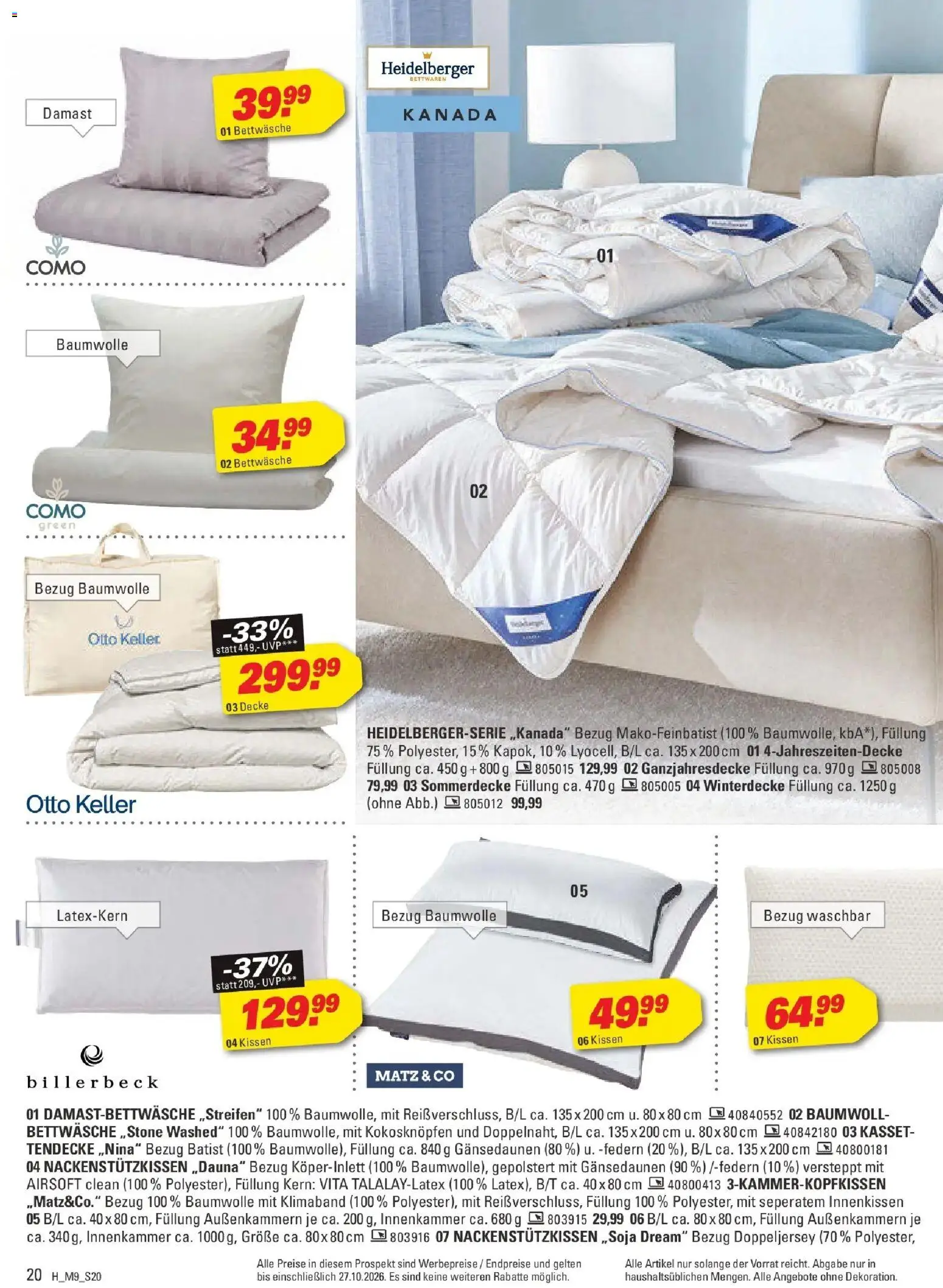 Höffner Prospekt Leuna (ot Günthersdorf) (ab 14.10.2026) zum Blättern | Seite: 20 | Produkte: Kissen, Decke, Bettwäsche