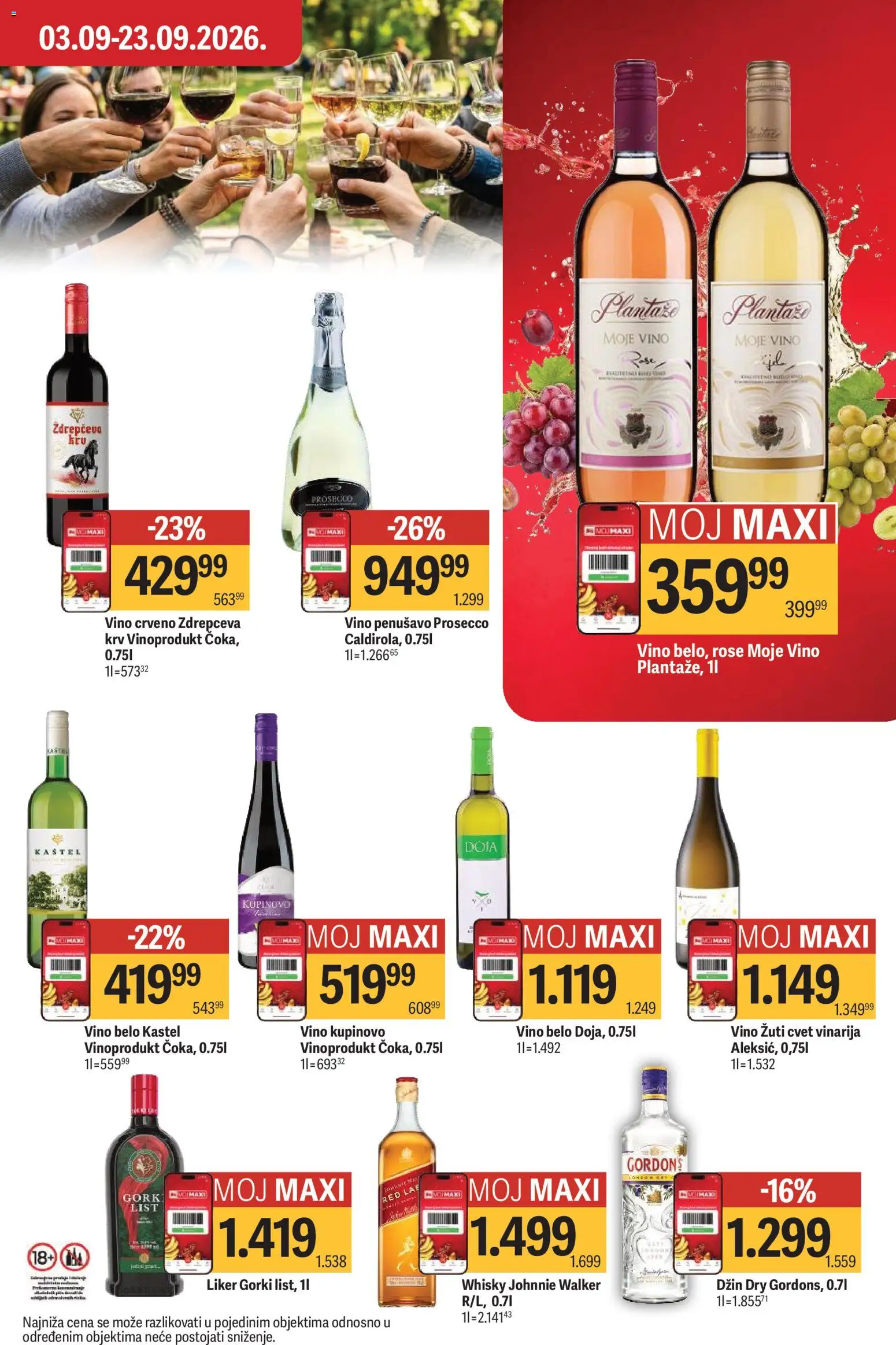 Maxi katalog - važi od 03.09.2026 | Strana: 39 | Proizvode: Liker, Džin, Prosecco, Vino