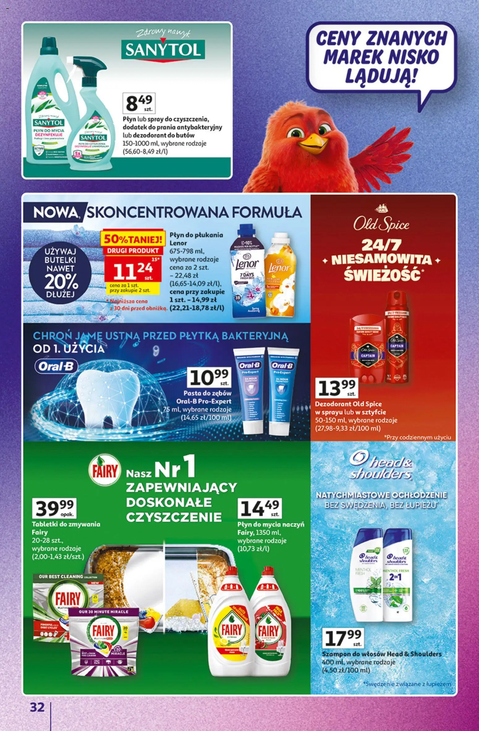Auchan gazetka - Znane marki od 15.10.2026 | Strona: 32 | Produkty: Head & Shoulders, Pasta, Fairy, Dezodorant