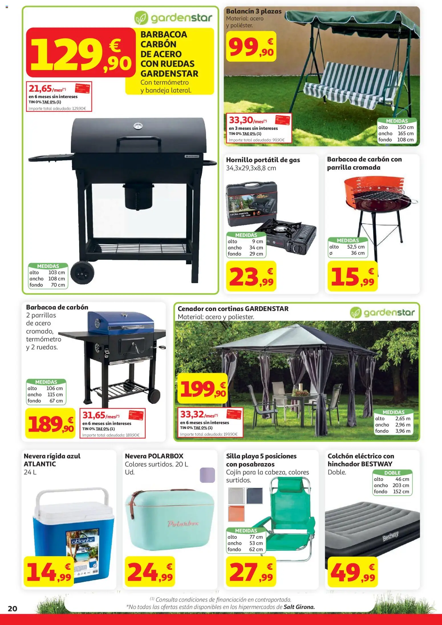 Alcampo HP Unico │ válido desde el 07.04.2026 | Página: 20 | Productos: Parrilla, Cojín, Bandeja, Silla