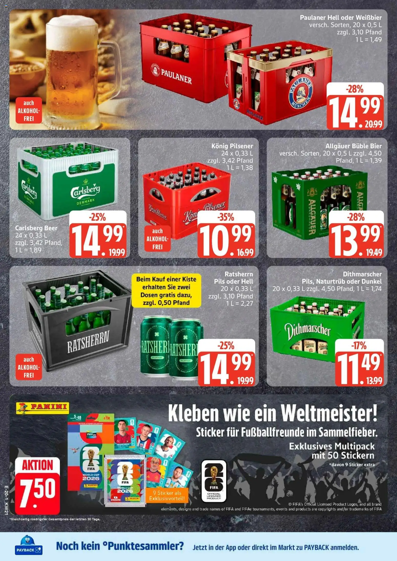 Marktkauf Prospekt Mölln	 – gültig ab 17.05.2026 | Seite: 20 | Produkte: Konig pilsener, Bier, Pils, Paulaner