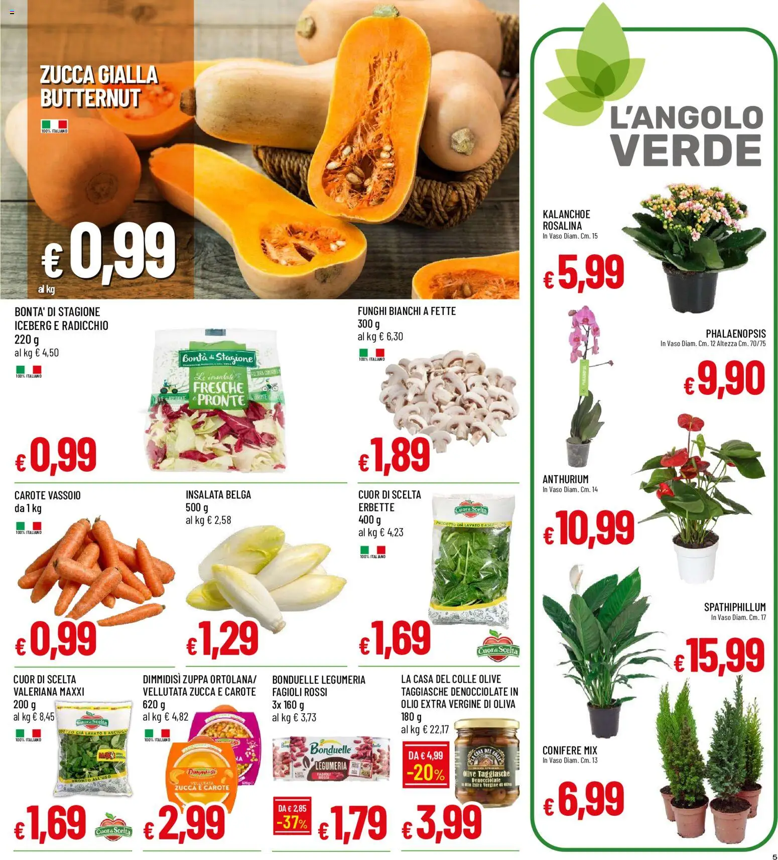 Volantino Famila del 29/10/2026 | Pagina: 5 | Prodotti: Fagioli, Olive, Funghi, Zucca