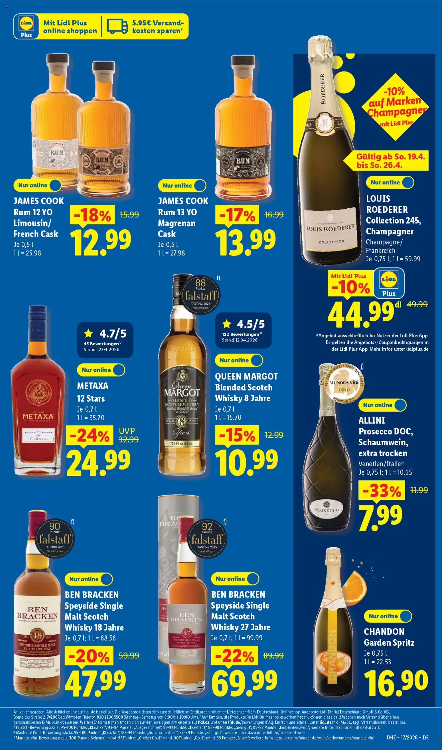 Lidl Německo leták od 20.04.2026 | Strana: 33 | Produkty: Rum, Prosecco, Monin, Whisky