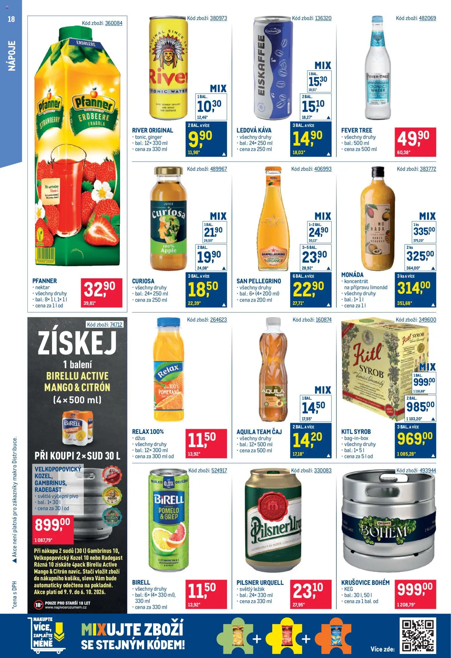Makro leták - Gastronomie od 23.09.2026 | Strana: 18 | Produkty: Kozel, Eiskaffee, Tonic, Pilsner Urquell