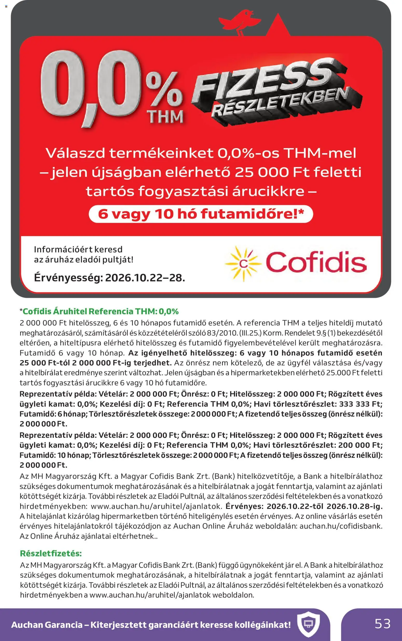 Auchan akciós ujság - amely érvényes a következő dátumtól: 2026.10.22. | Oldal: 53