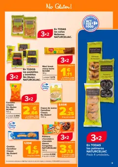 Vista previa Carrefour Sin Gluten válido desde el 25/09/2026 | Página: 9 | Productos: Copos de avena, Leche, Chocolate, Té