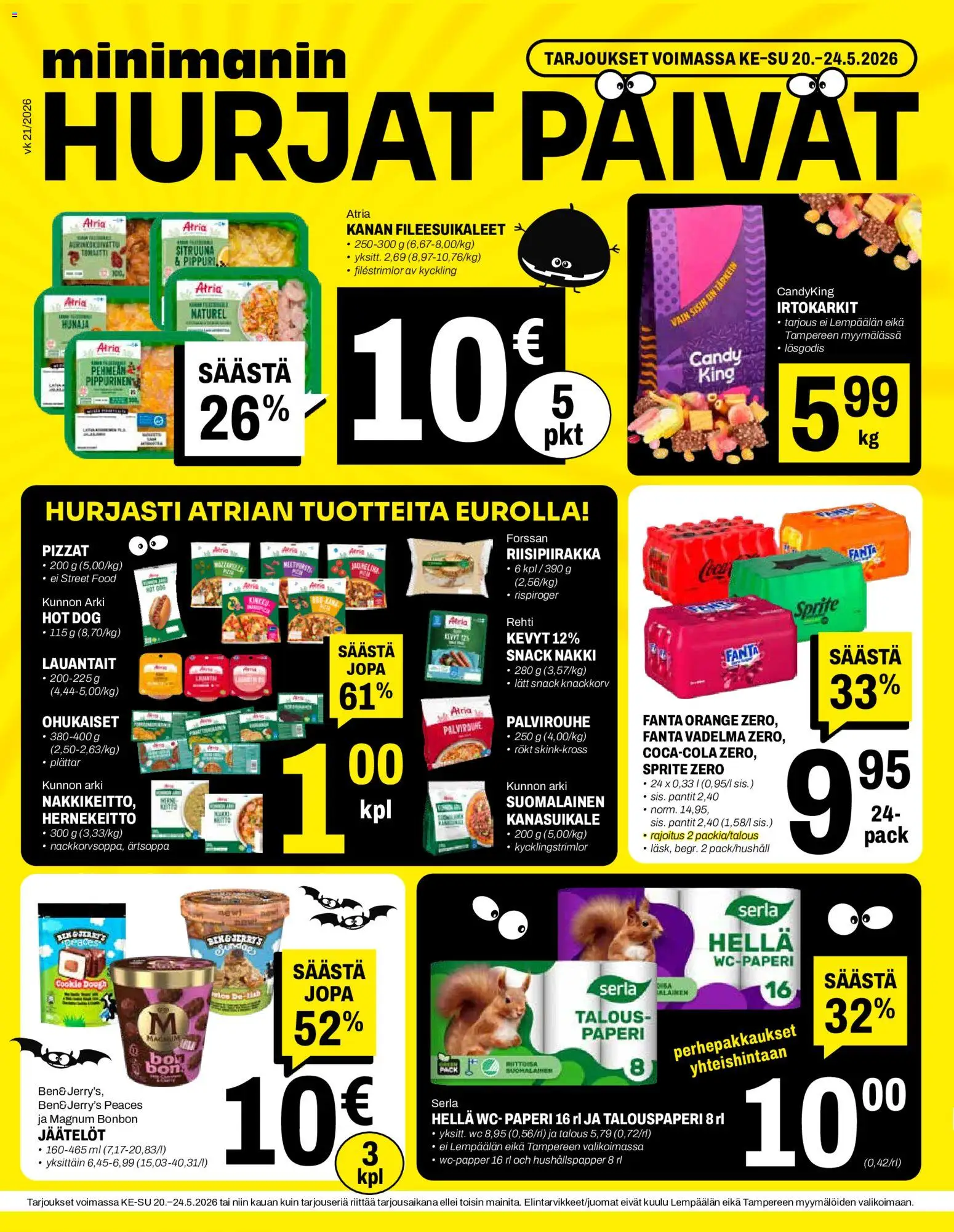 Minimani tarjoukset – voimassa 20.05.2026 alkaen | Sivu: 2 | Tuotteet: Irtokarkit, Sprite, Pippuri, Hunaja