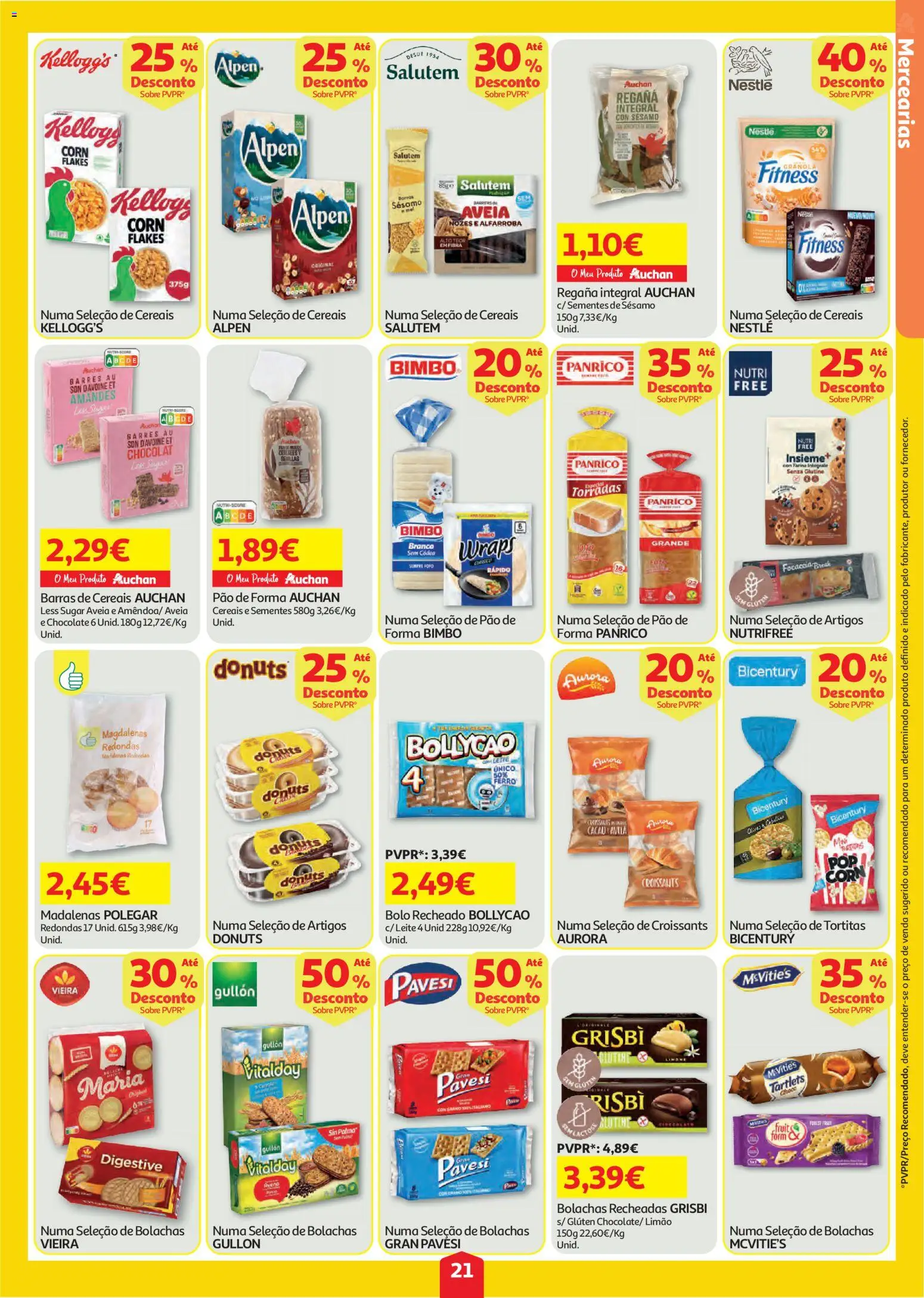 Auchan folheto │ válido de 06/08/2026 | Página: 21 | Produtos: Pão de forma, Nestlé, Chocolate, Nozes