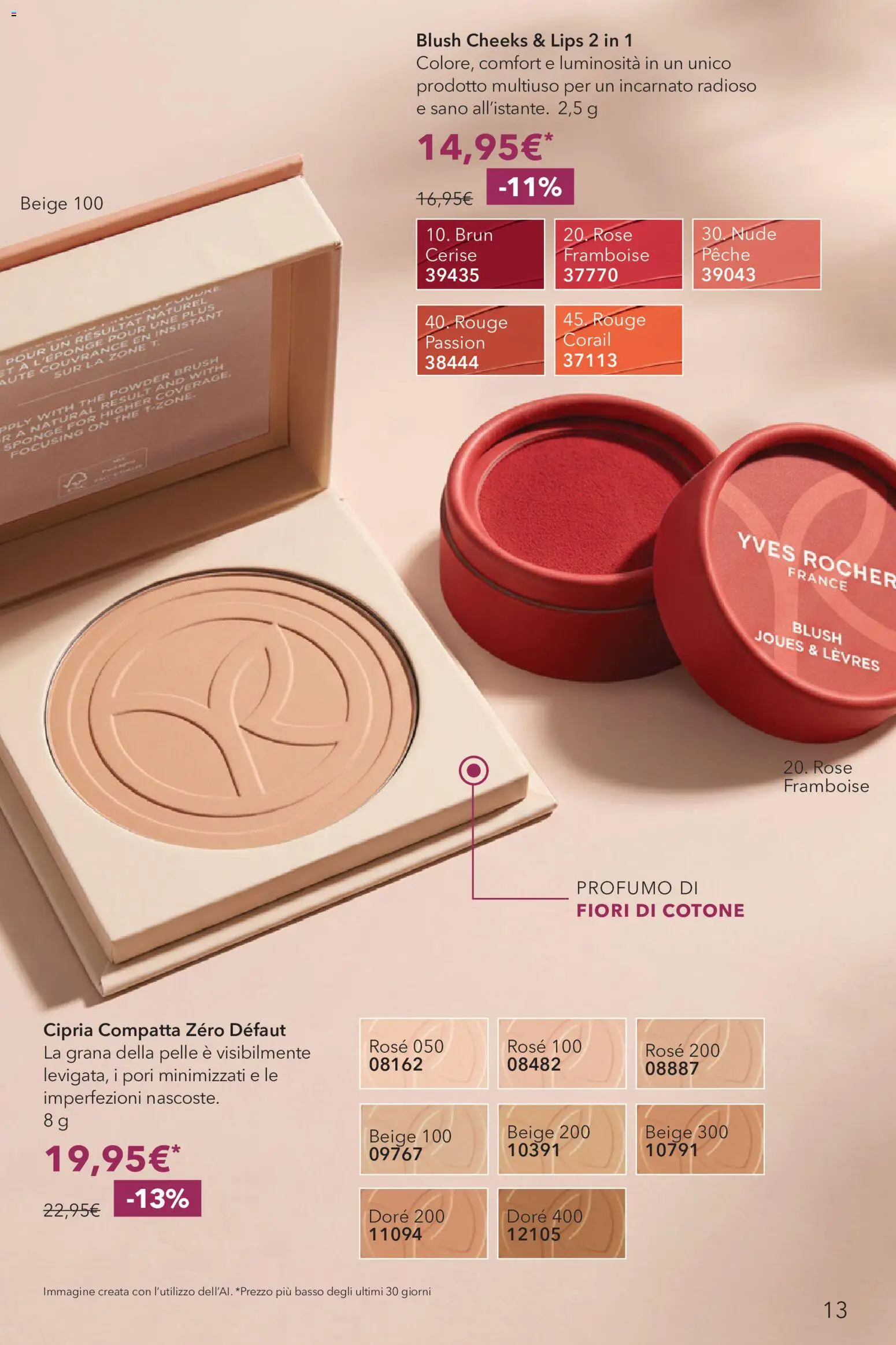 Volantino Yves Rocher del 20/10/2026 | Pagina: 13 | Prodotti: The, Basso, Cipria, Blush