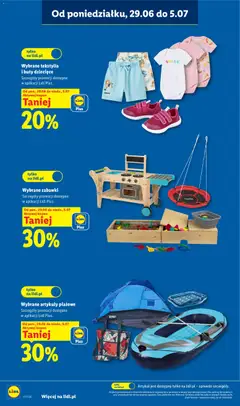 Pogląd oferty "Wybrane tekstylia i buty dziecięce, Wybrane tekstylia i buty dziecięce. Szczegóły promocji dostępne w aplikacji Lidl Plus." - ważna od 29.06.2026 | Strona: 7 | Produkty: Buty, Tekstylia