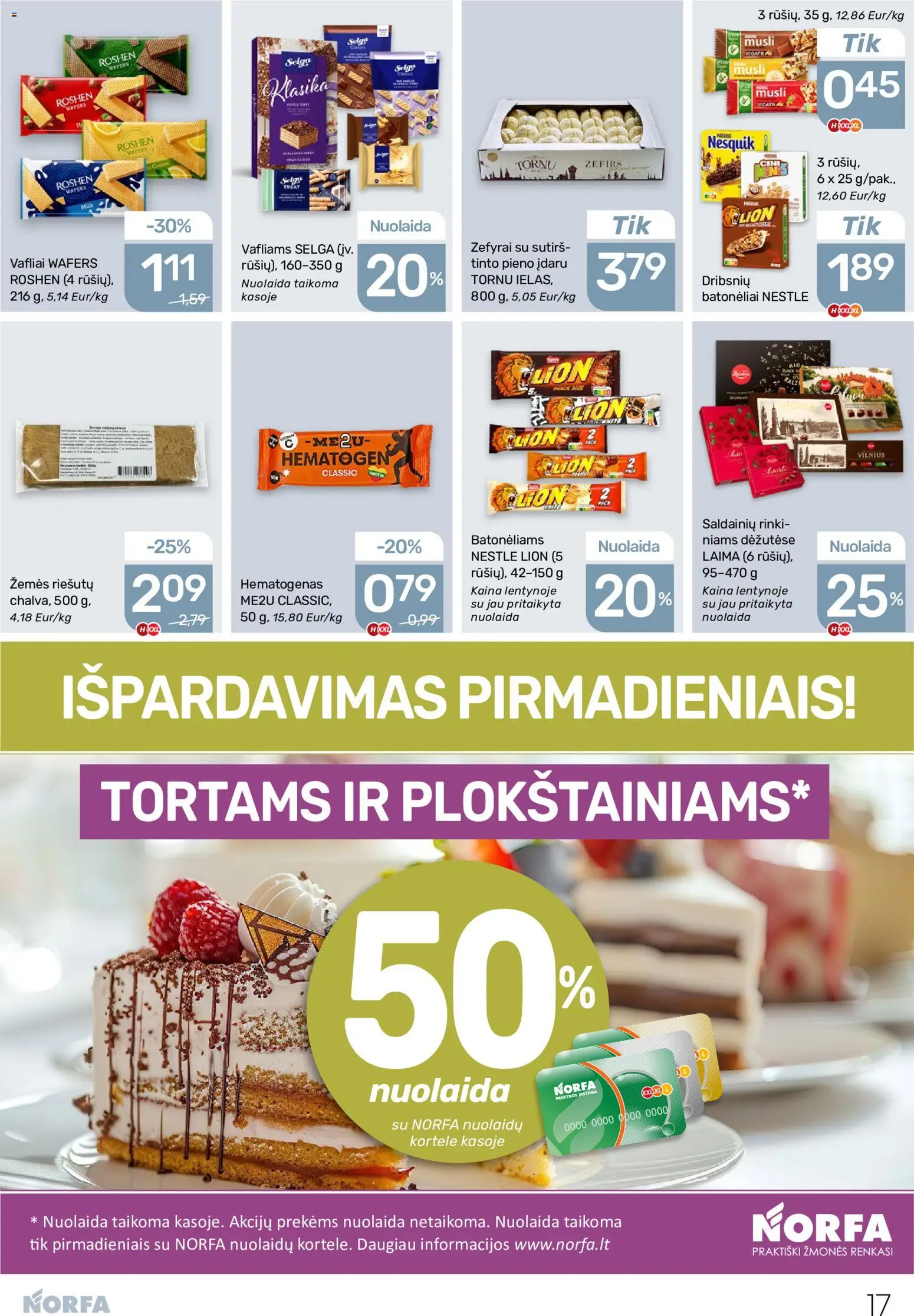 NORFA akcijos nuo 2026.07.23 | Puslapis: 17 | Prekių: Vafliai