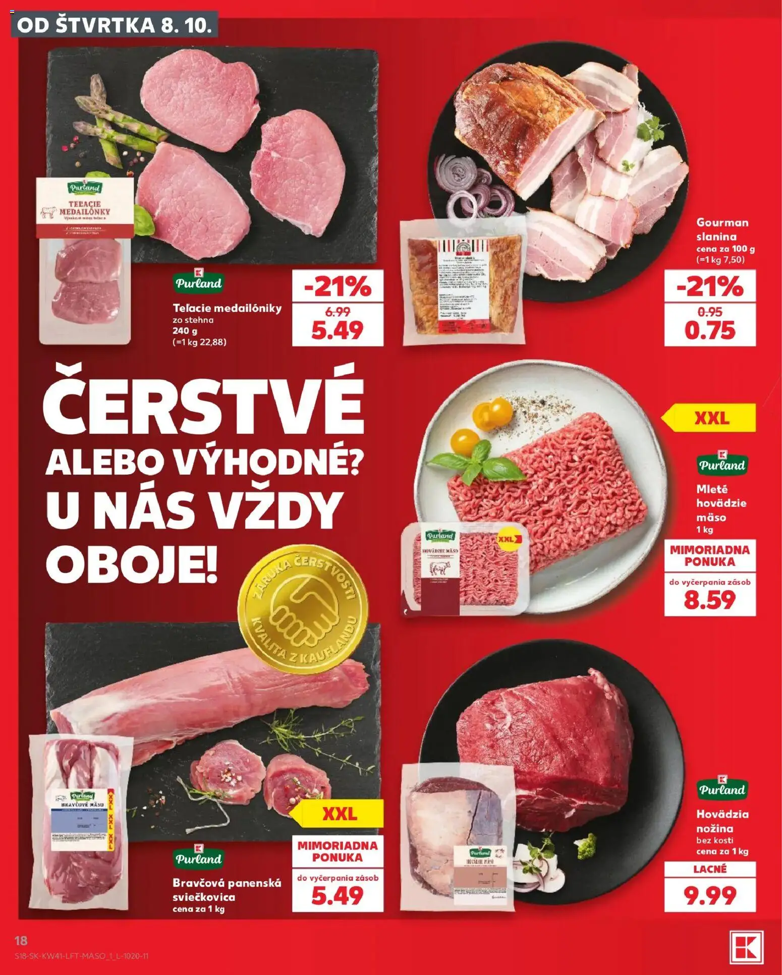 Kaufland SK akciós ujság - amely érvényes a következő dátumtól: 2026.10.08. | Oldal: 18