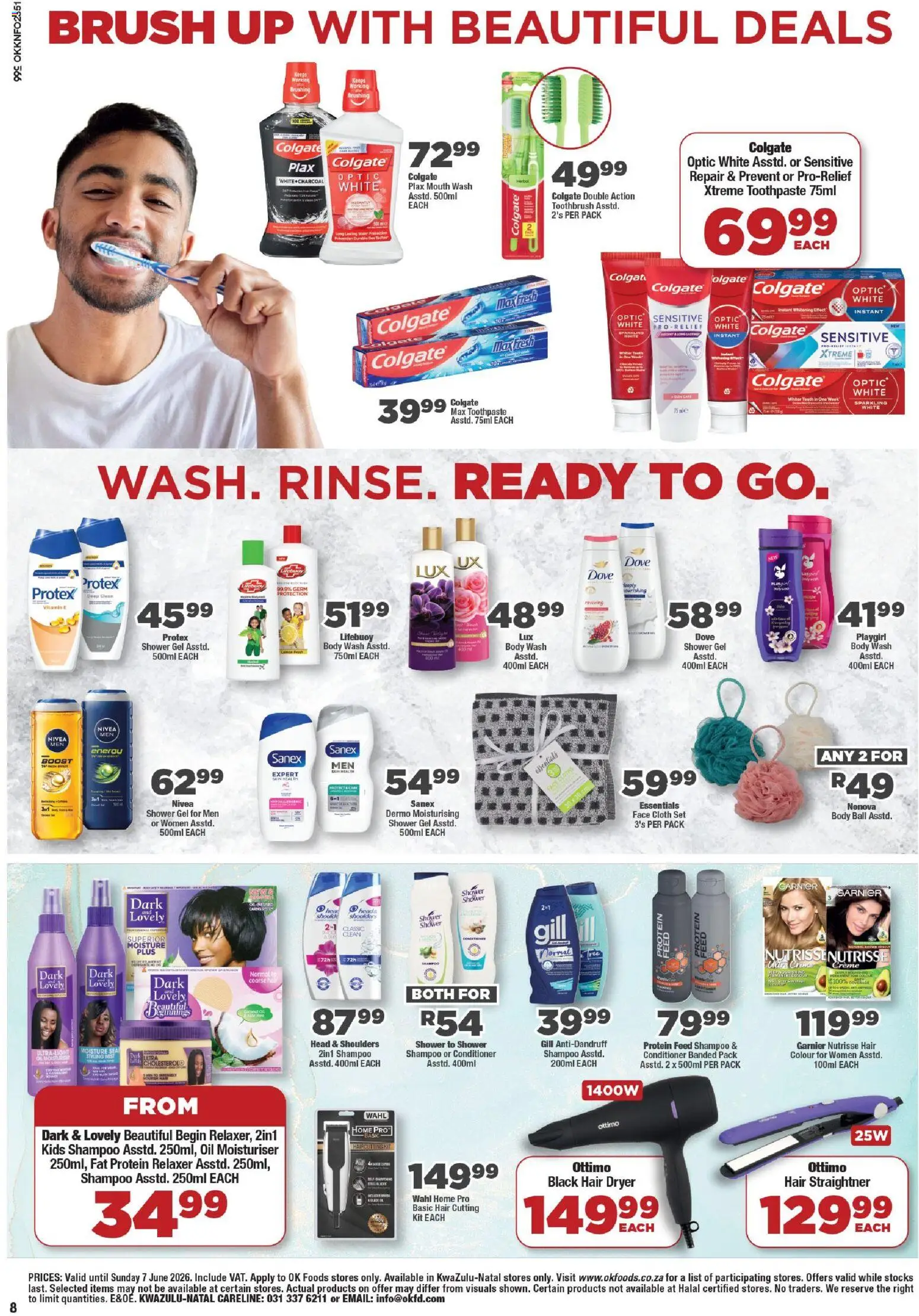 New OK Foods catalogue – valid from 25.05.2026 | Page: 8 | Products: Shower, Shampoo, Shower gel, Relaxer