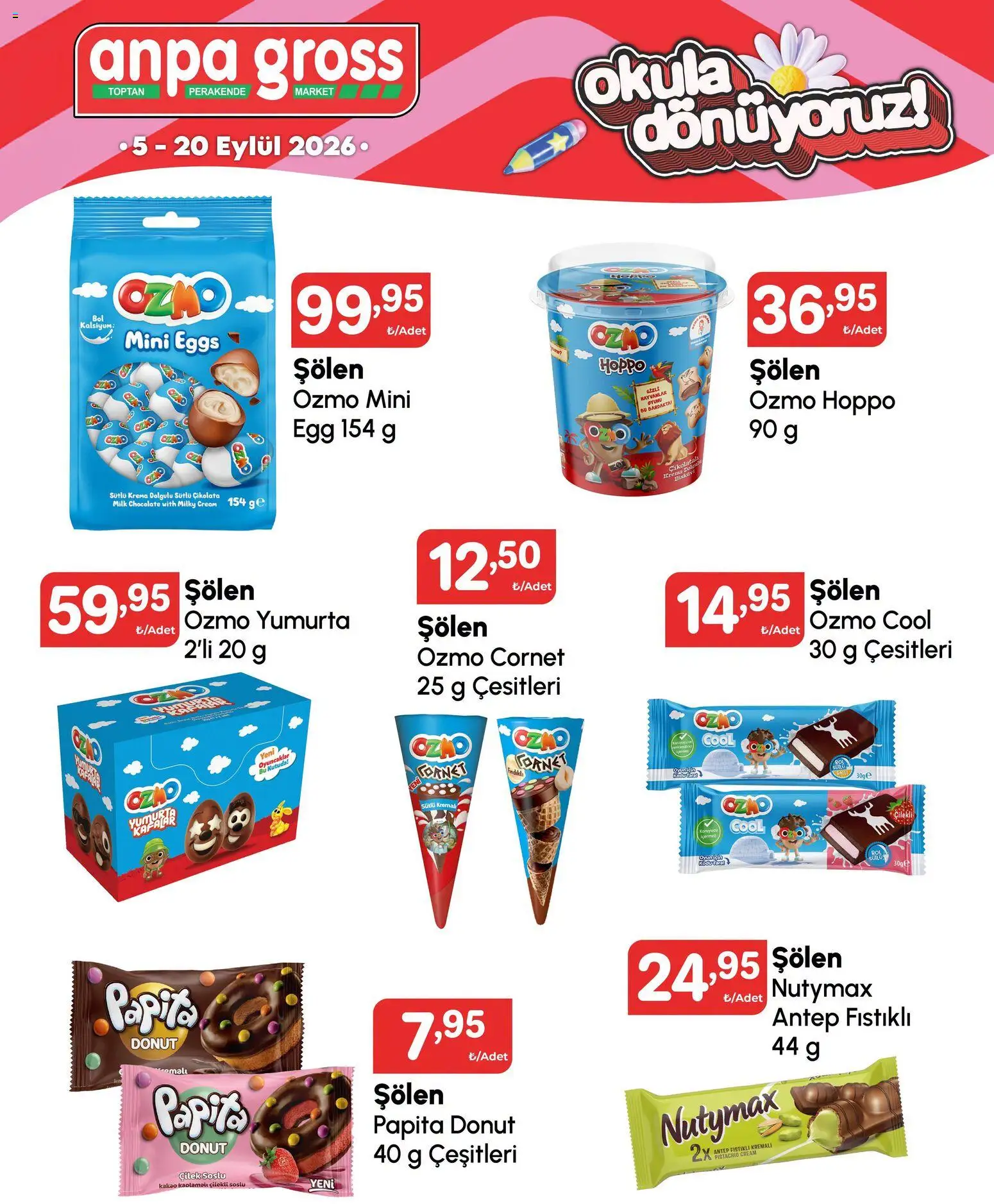 Anpa Gross - Okula dönüş - 05 Eylül 2026 tarihinden itibaren geçerlidir | Sayfa: 6 | Ürünler: Donut, Çikolata, Çilek, Krema