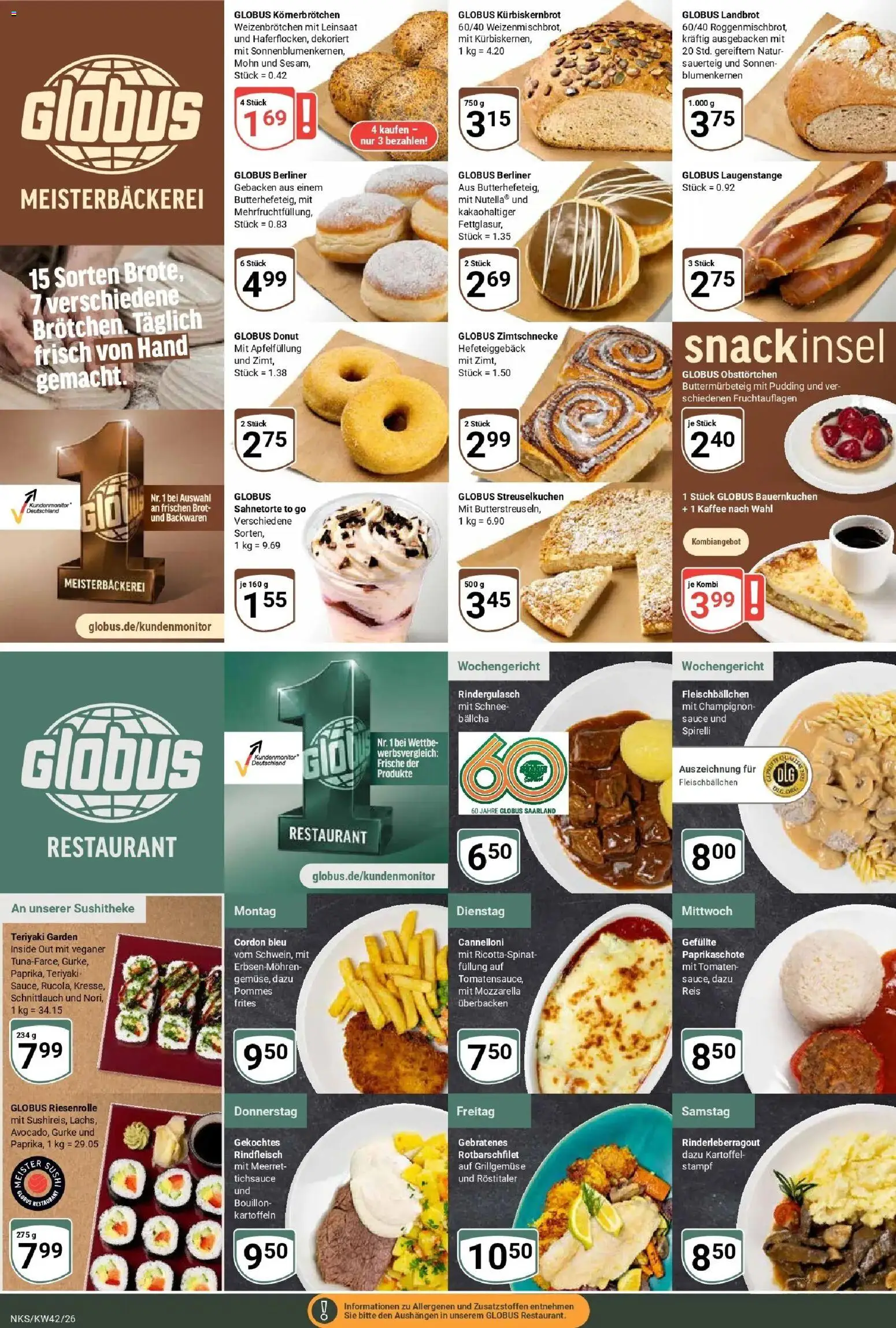 Globus Prospekt Neunkirchen (ab 12.10.2026) » Angebote online | Seite: 9 | Produkte: Berliner, Kaffee, Pommes, Rindfleisch