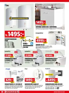 Bauhaus erbjudanden - Förhandsvisning av reklamblad från butik Bauhaus aktuell från 01.05.2026 | Sida: 26 | Produkter: Skåp, Wifi, Kylskåp