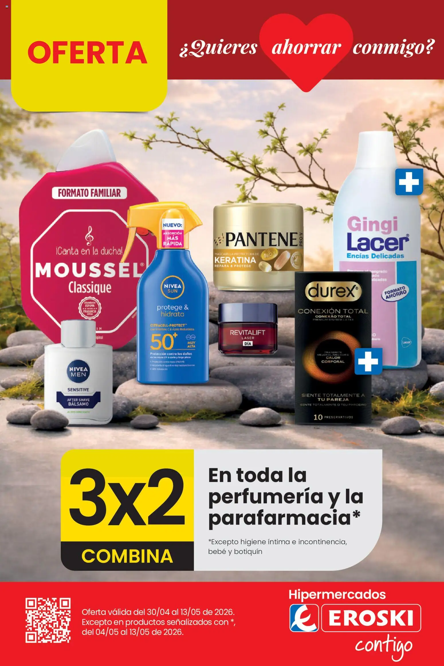 Eroski 3x2 En toda la perfumería y la parafarmacia │ válido desde el 30.04.2026 | Página: 1