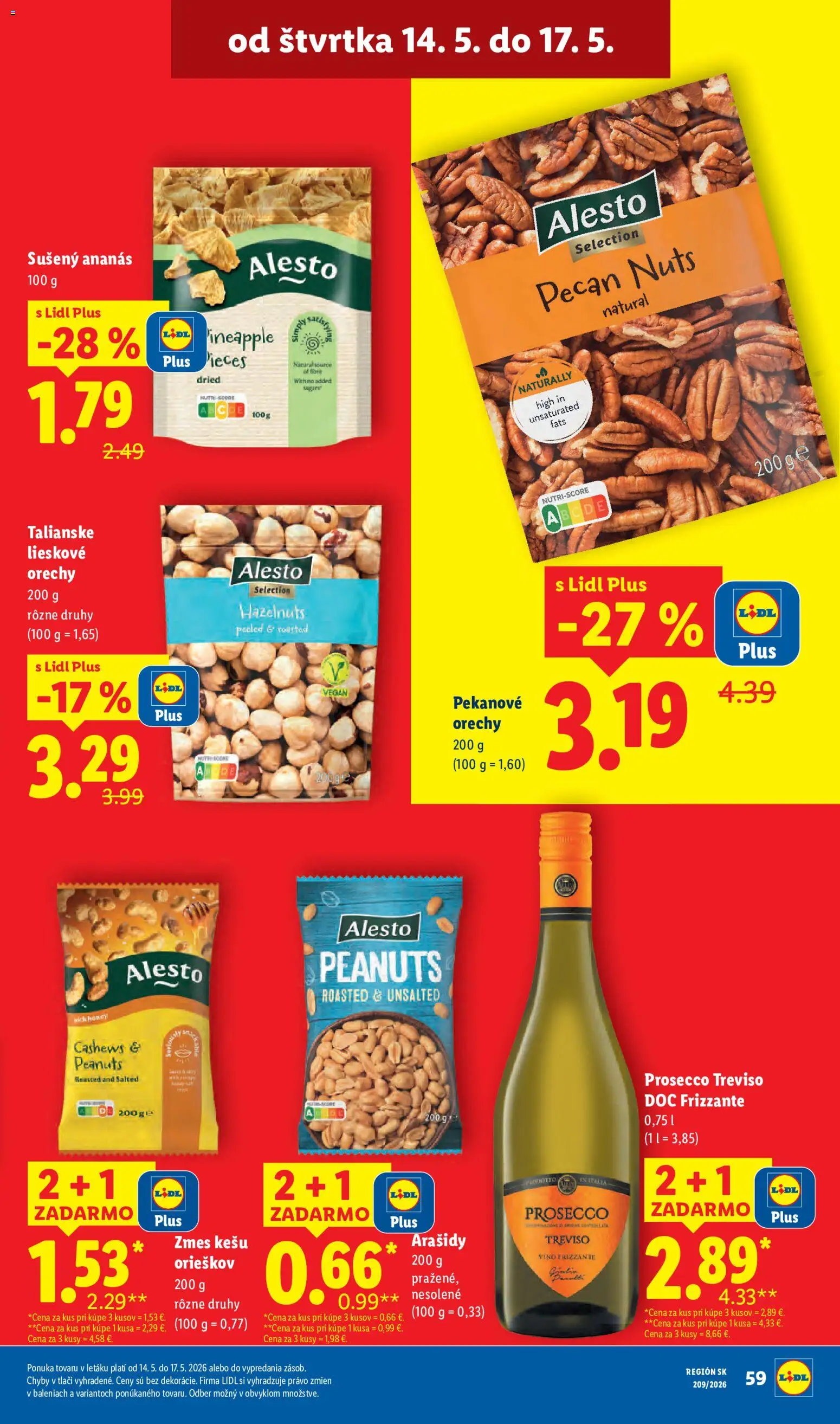 Nové Lidl akcie – leták je platný od 11.05.2026 | Strana: 67 | Produkty: Víno, Ananás, Arašidy, Sušený ananás