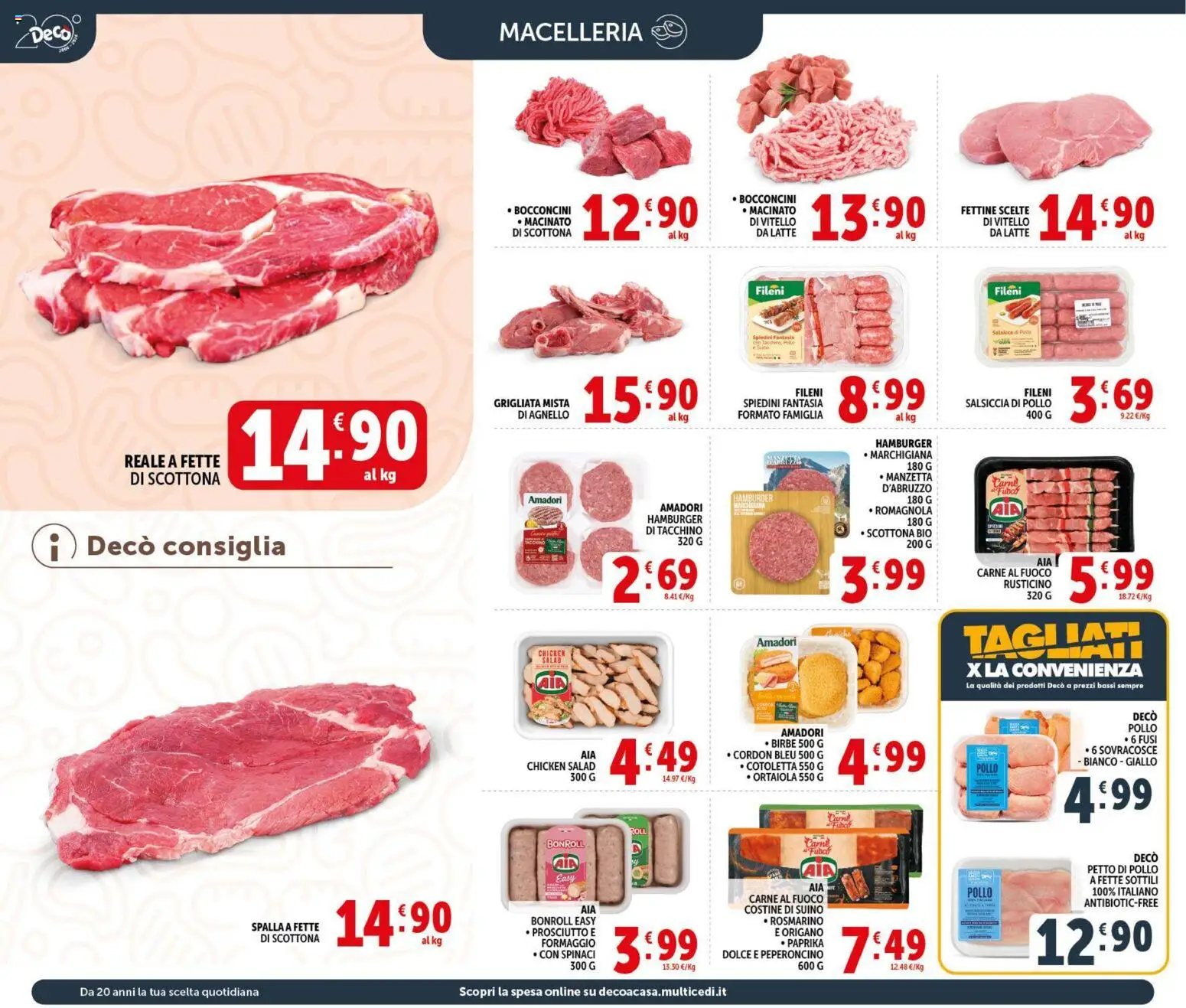 Volantino Decò del 29.05.2026 | Pagina: 6 | Prodotti: Latte, Formaggio, Hamburger, Spiedini