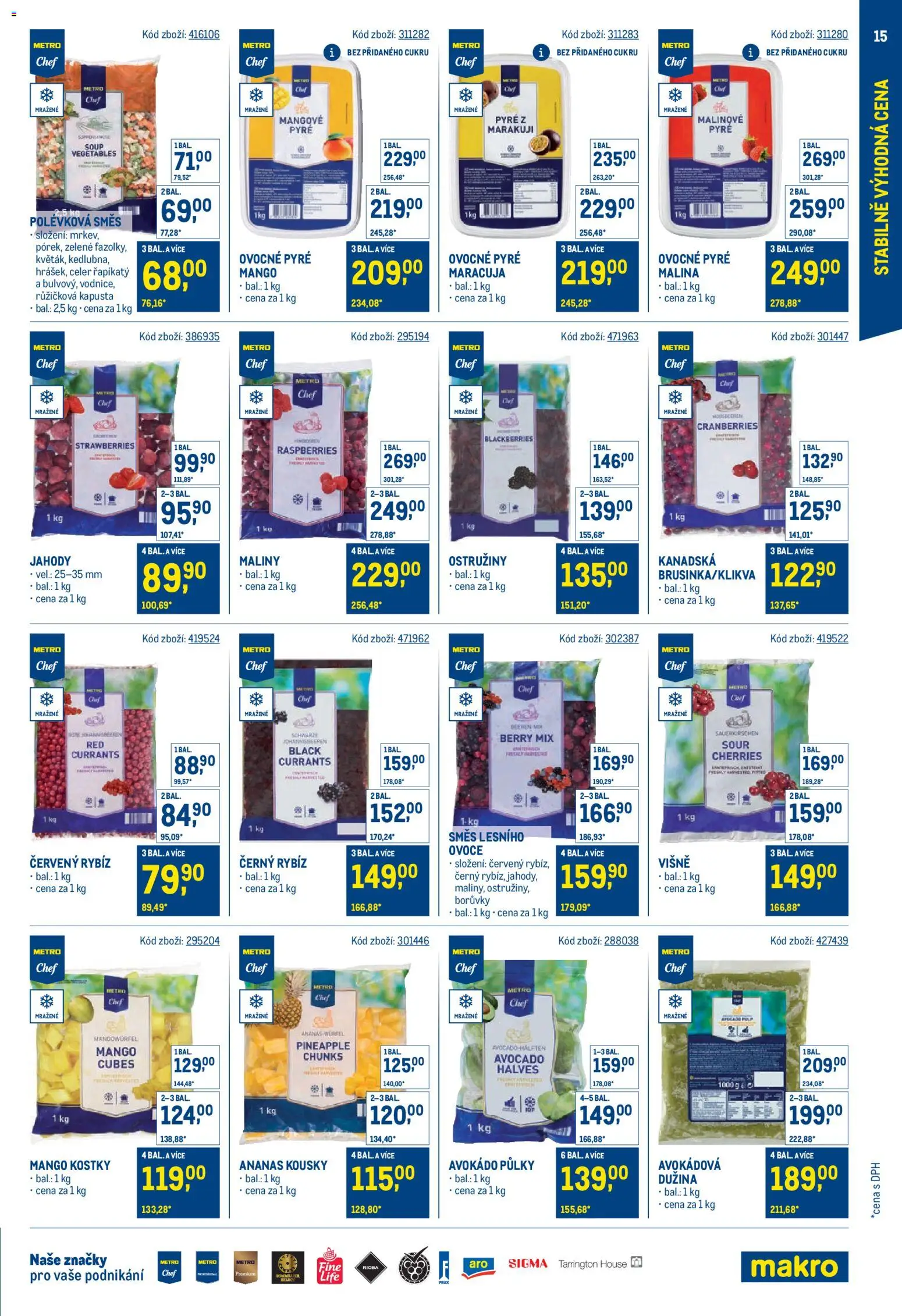 Makro leták - Stabilně výhodná cena od 18.05.2026 | Strana: 15 | Produkty: Maracuja, Jahody, Borůvky, Avokádo