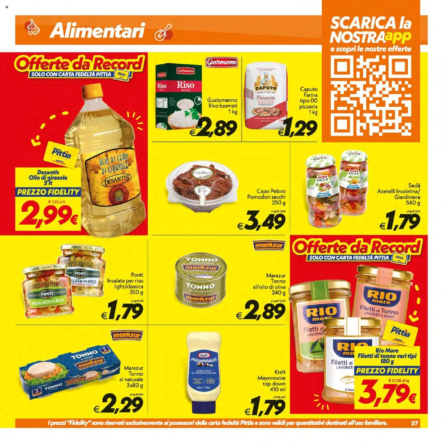 Volantino SuperConveniente del 07/07/2026 | Pagina: 27 | Prodotti: Olio, Farina, Pomodori, Tonno