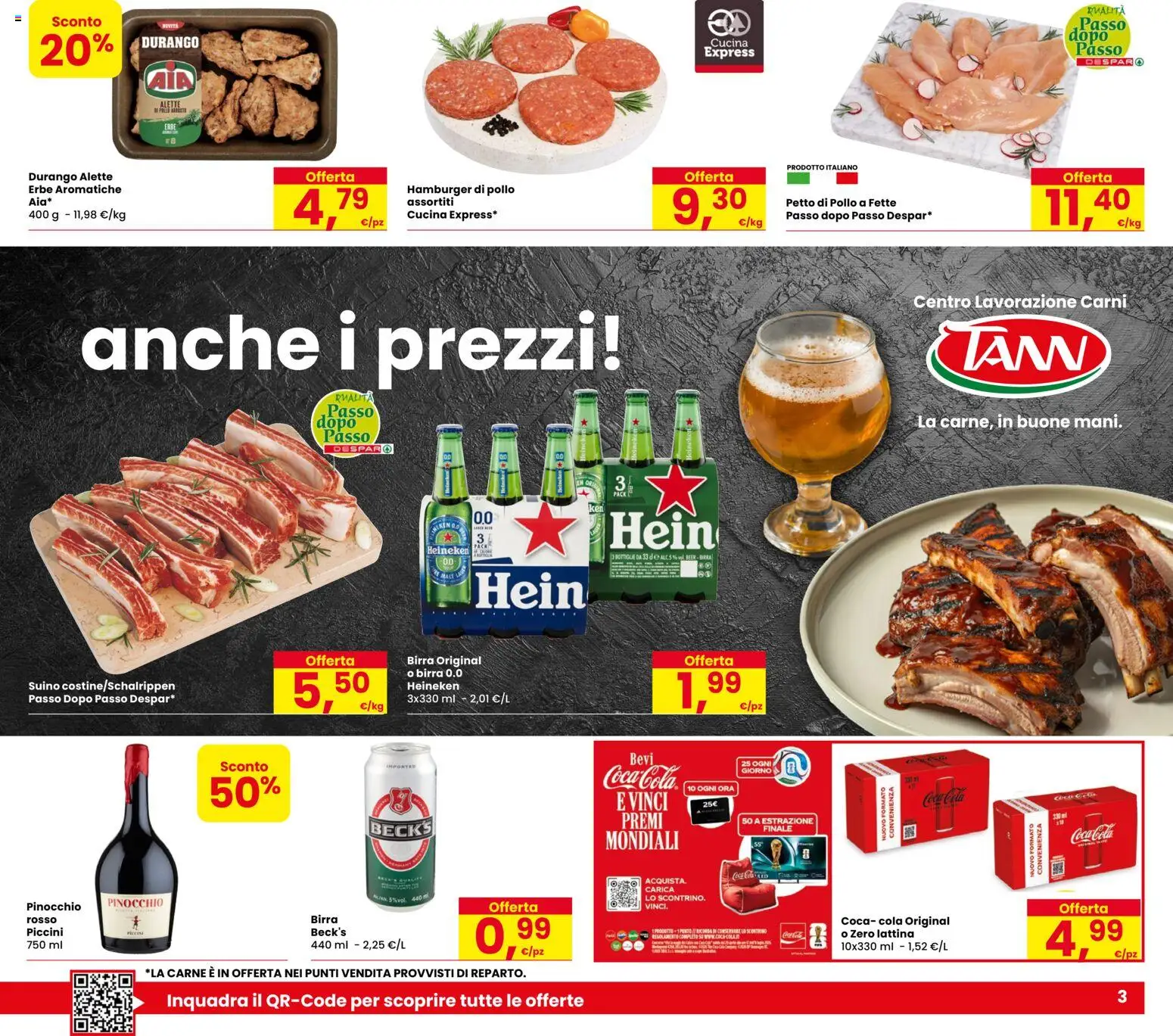 Volantino Despar del 28.05.2026 | Pagina: 3 | Prodotti: Petto di Pollo, Pollo, Hamburger, Coca Cola