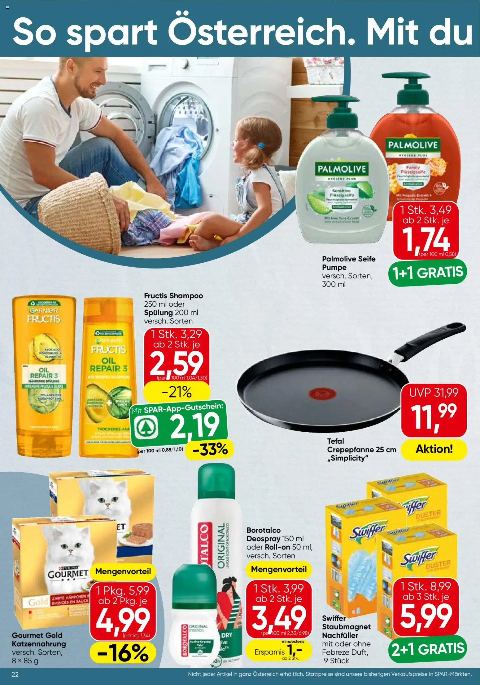 Spar Flugblatt - Wien gültig ab 01.07.2026 | Seite: 22 | Produkte: Shampoo, Spülung, Seife